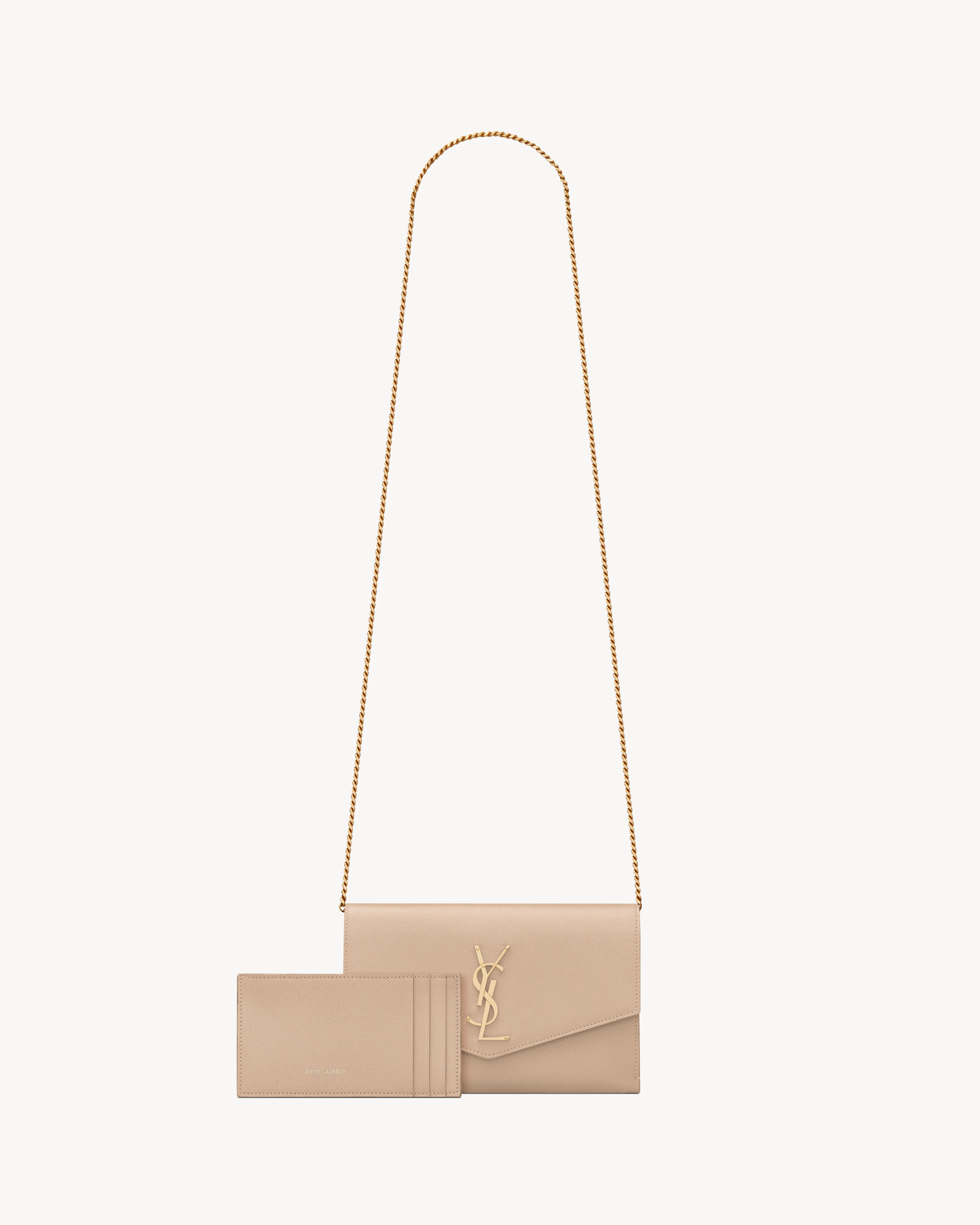 UPTOWN CHAIN WALLET IN GRAIN DE POUDRE EMBOSSED LEATHER - 2