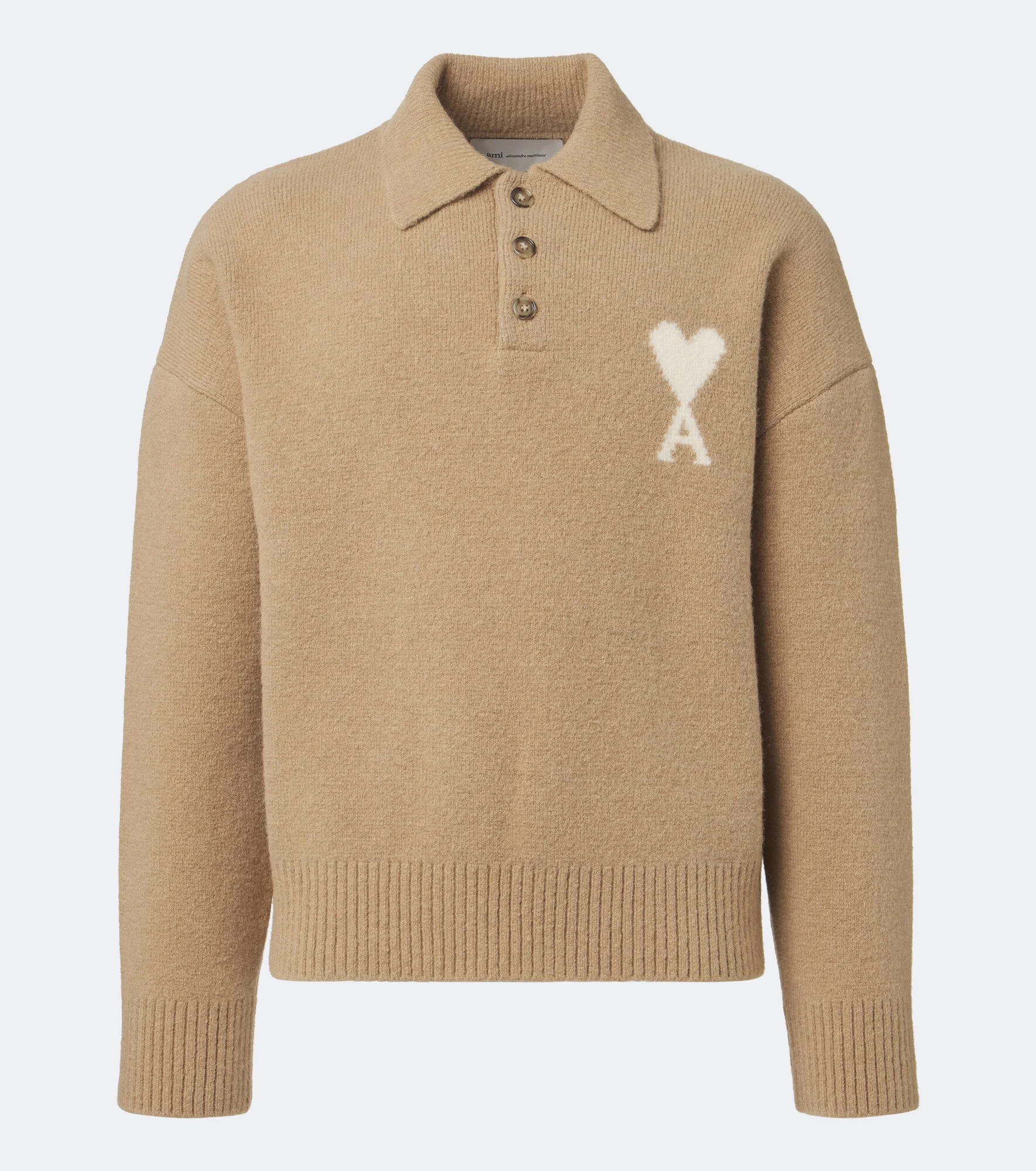 Ami de Coeur alpaca and wool-blend polo sweater - 1