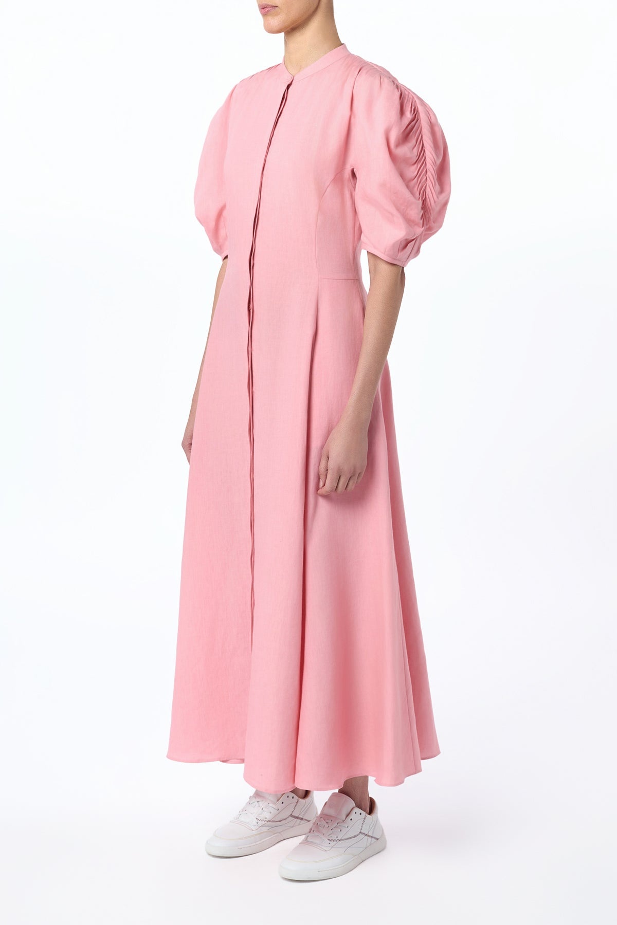 Arabella Shirtdress in Rosa Aloe Linen - 3