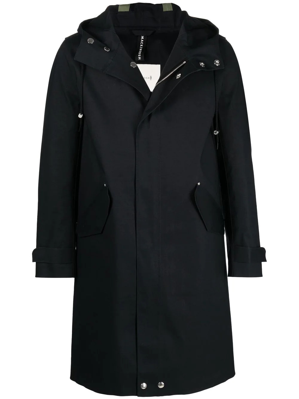 GRANISH Black Bonded Cotton Hooded Coat - 1