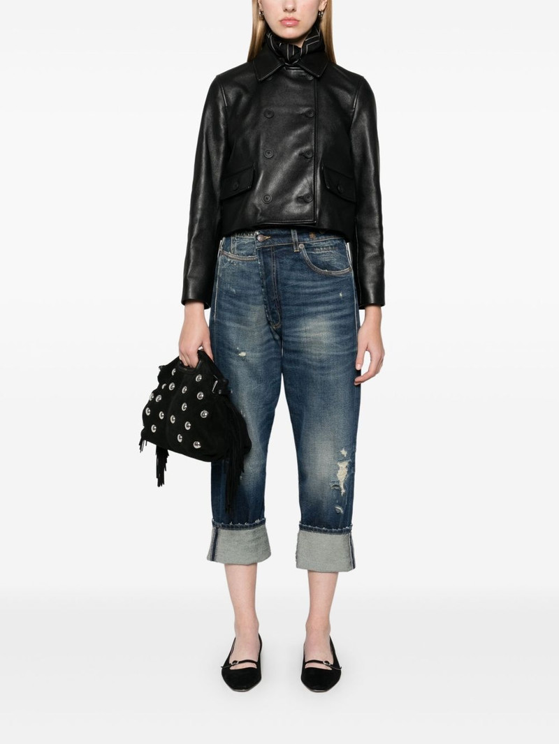 maje cropped leather jacket outlook