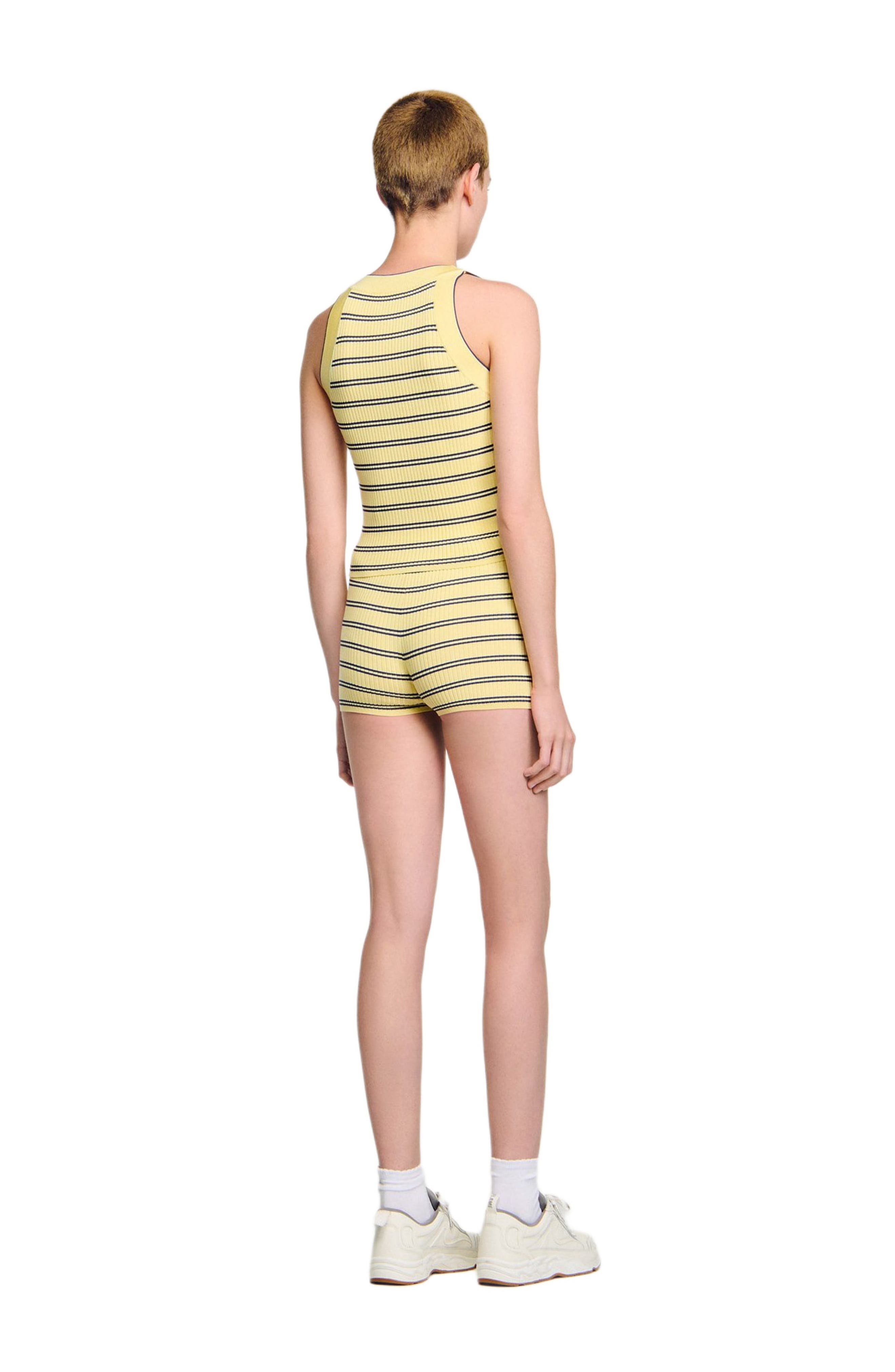SANDRO Striped knit vest top in Light Yellow at Nordstrom - 2