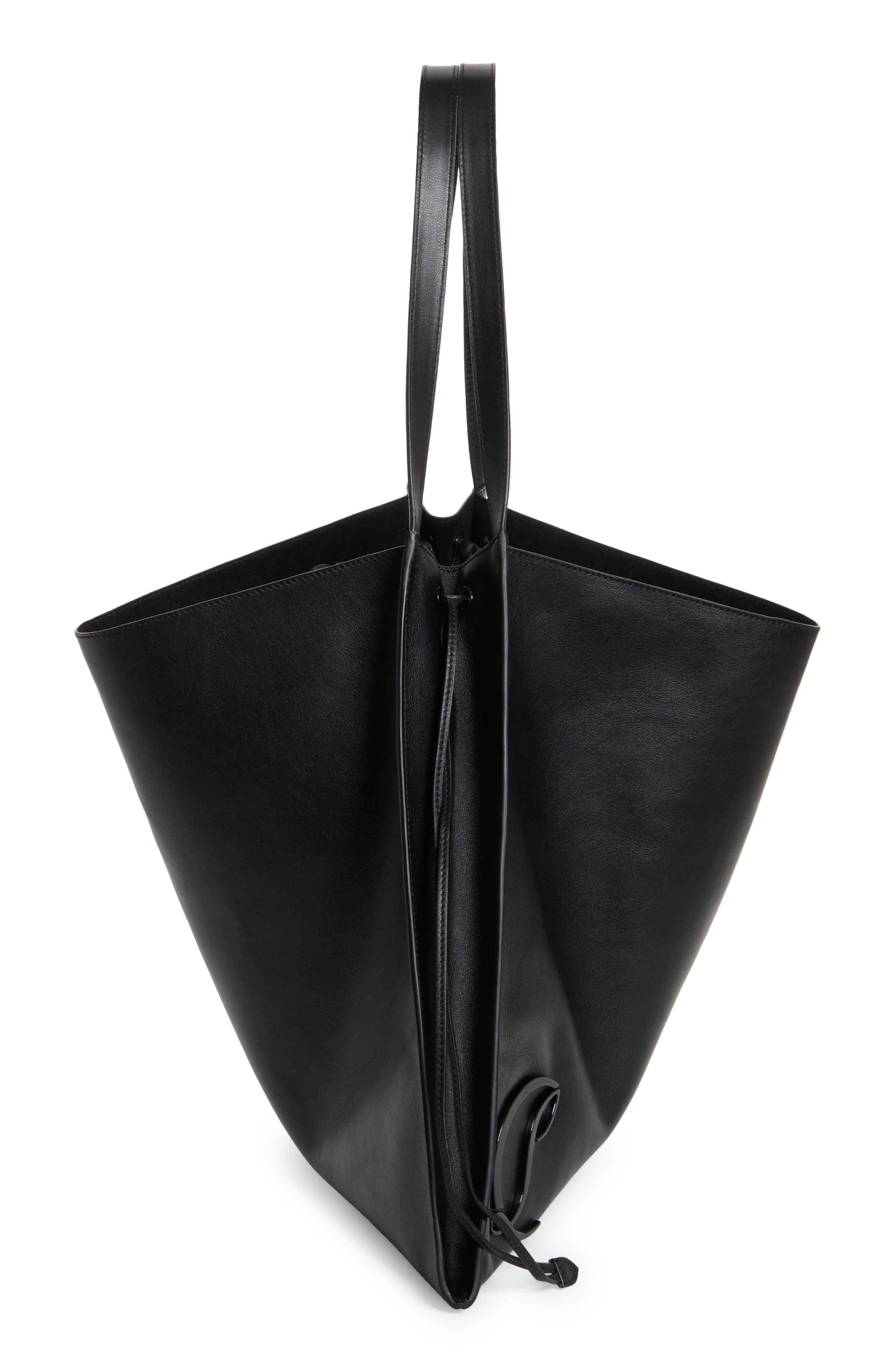 Christian Louboutin Le 54 Leather Drawstring Tote in B380 Black/Black/Black at Nordstrom - 5