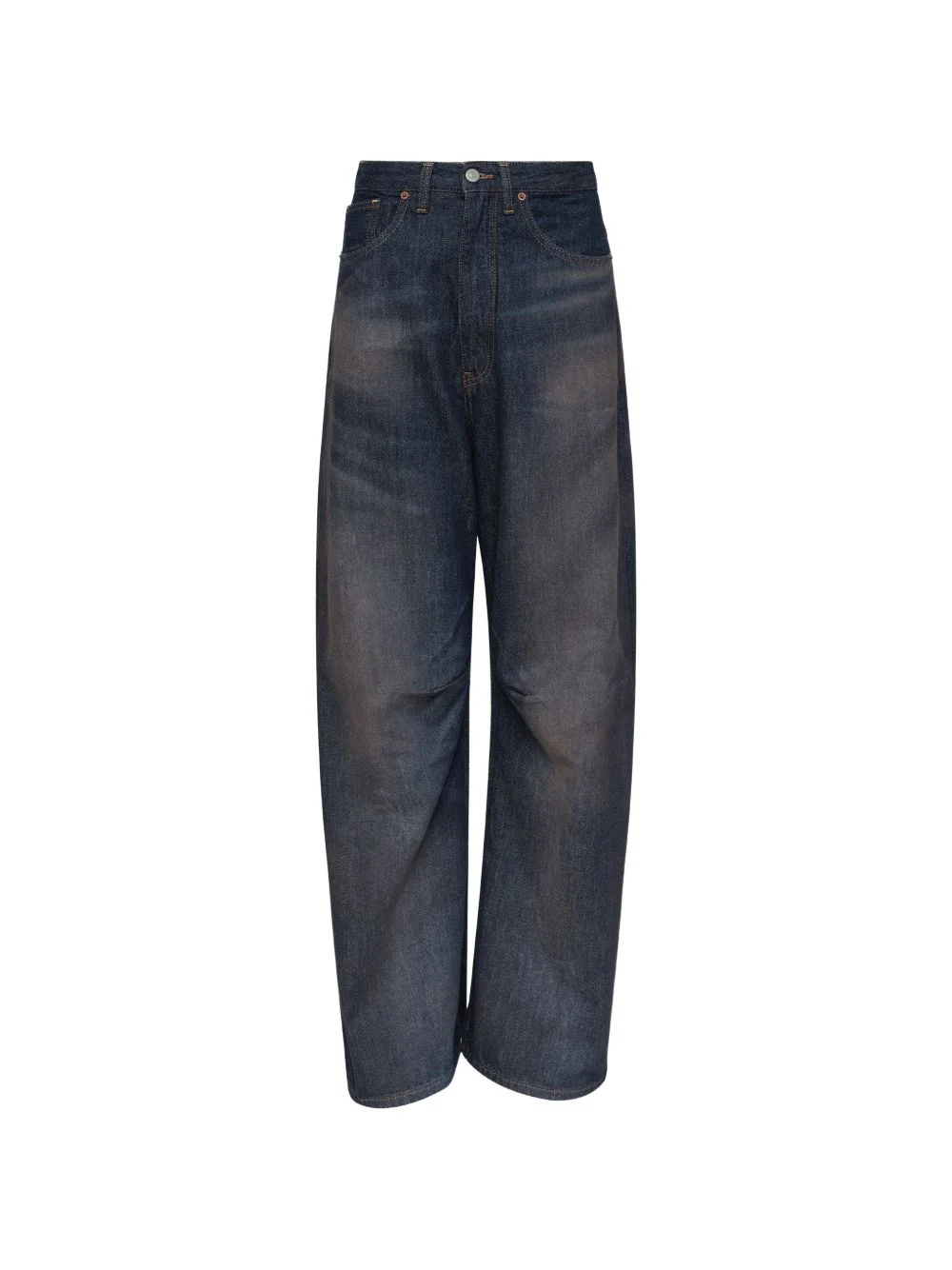 faded-wash wide-leg denim jeans - 1