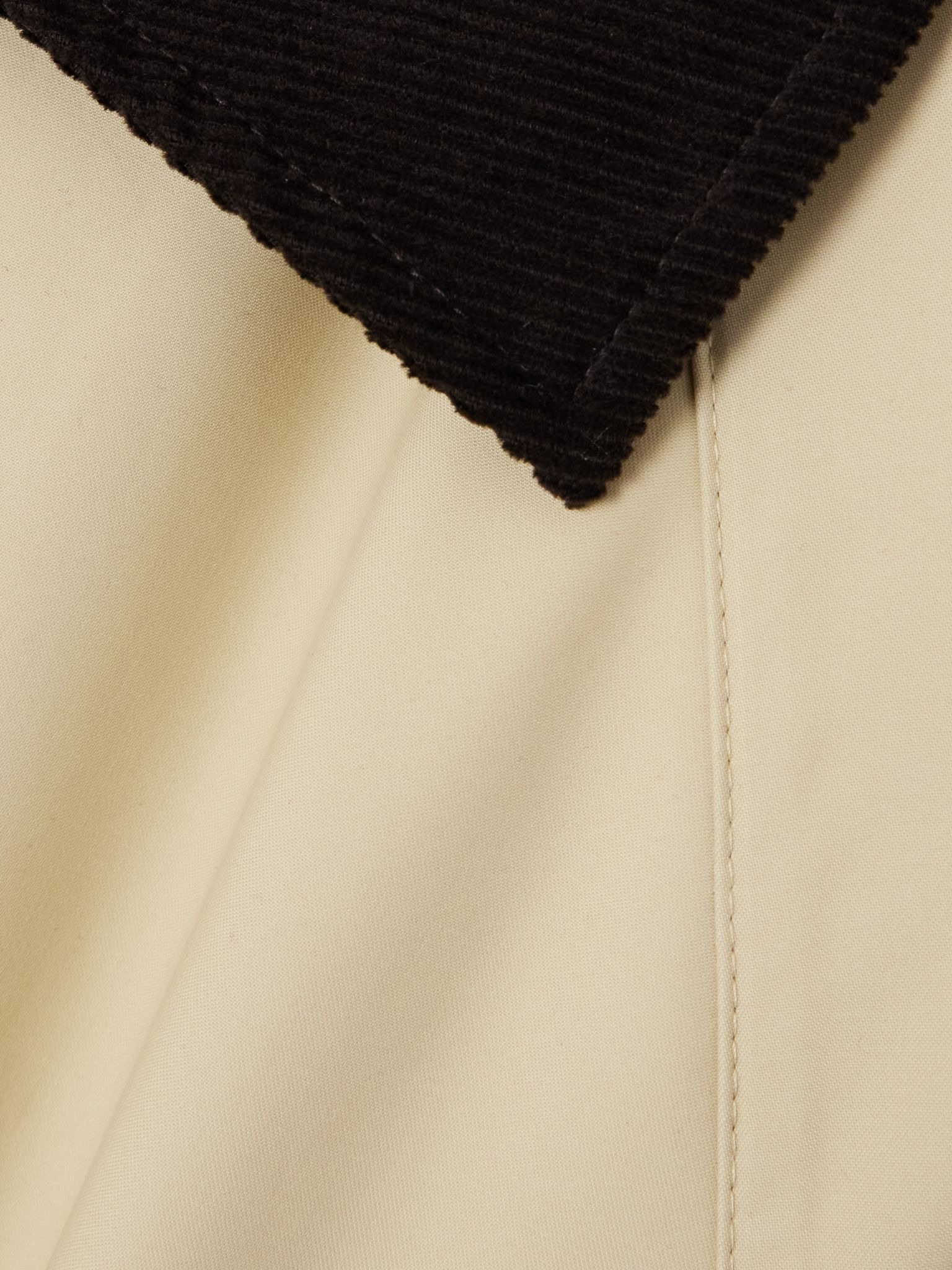 Corduroy-trimmed coated-canvas jacket Beige - 5