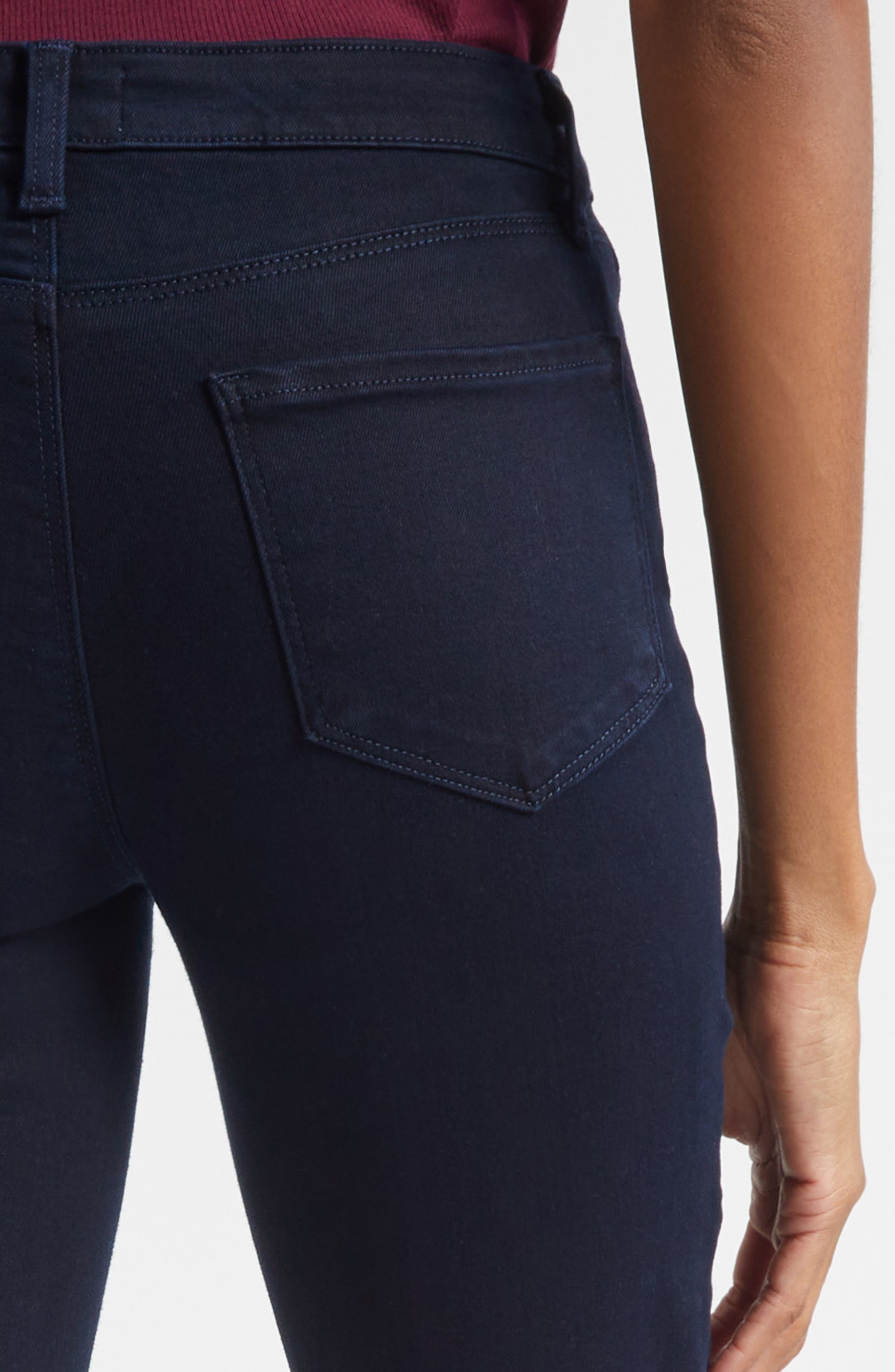 L'AGENCE Ruth High Waist Raw Hem Straight Leg Jeans in Metro at Nordstrom - 5