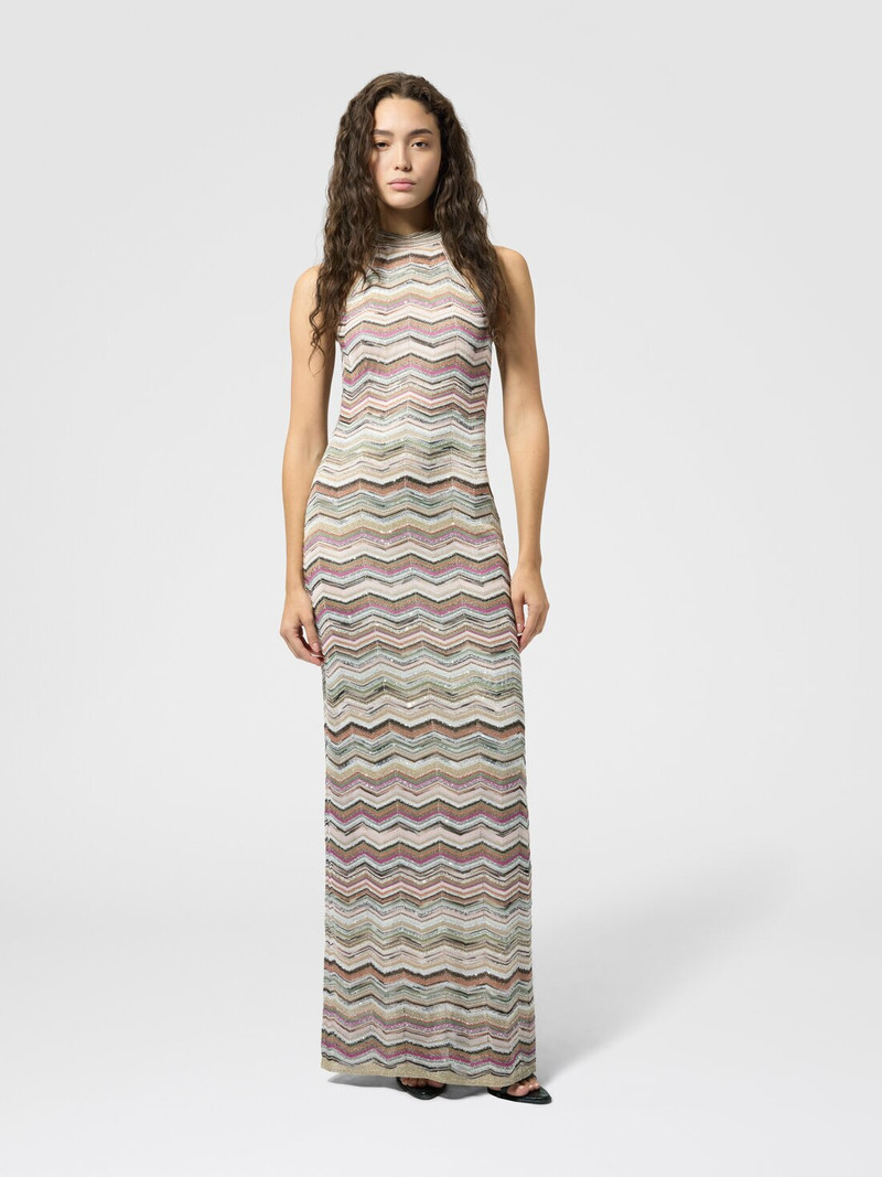 Missoni Long dress with halterneck and sequins outlook