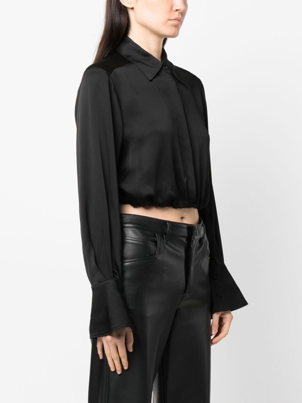 cropped satin shirt - 3