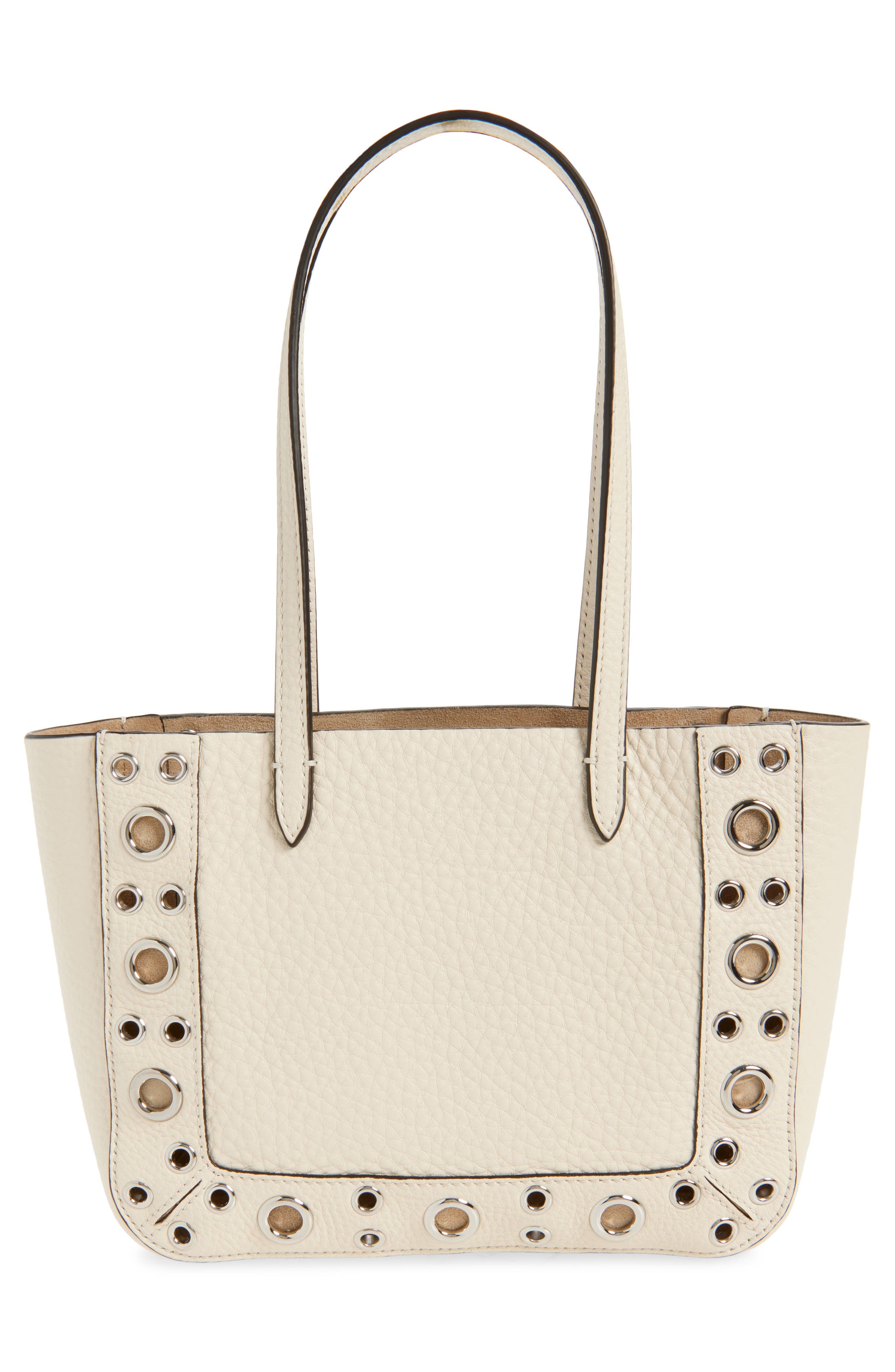 Valentino Garavani Mini Nellcôte Grommet Leather Tote in Light Ivory at Nordstrom - 3