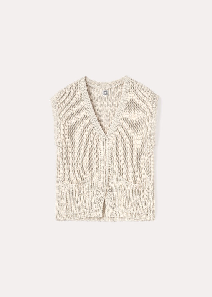 Totême Linen cotton vest ecru