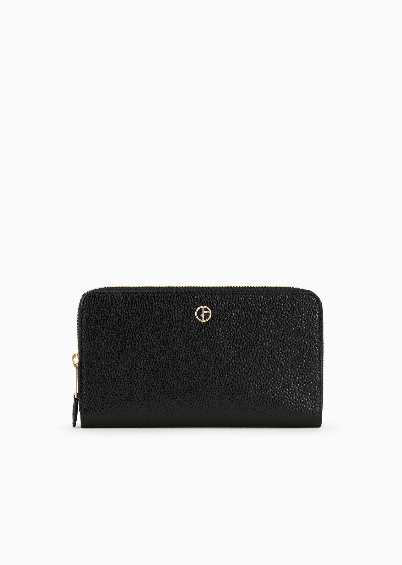 La Prima wrap-around zip wallet in pebbled patent leather - 1