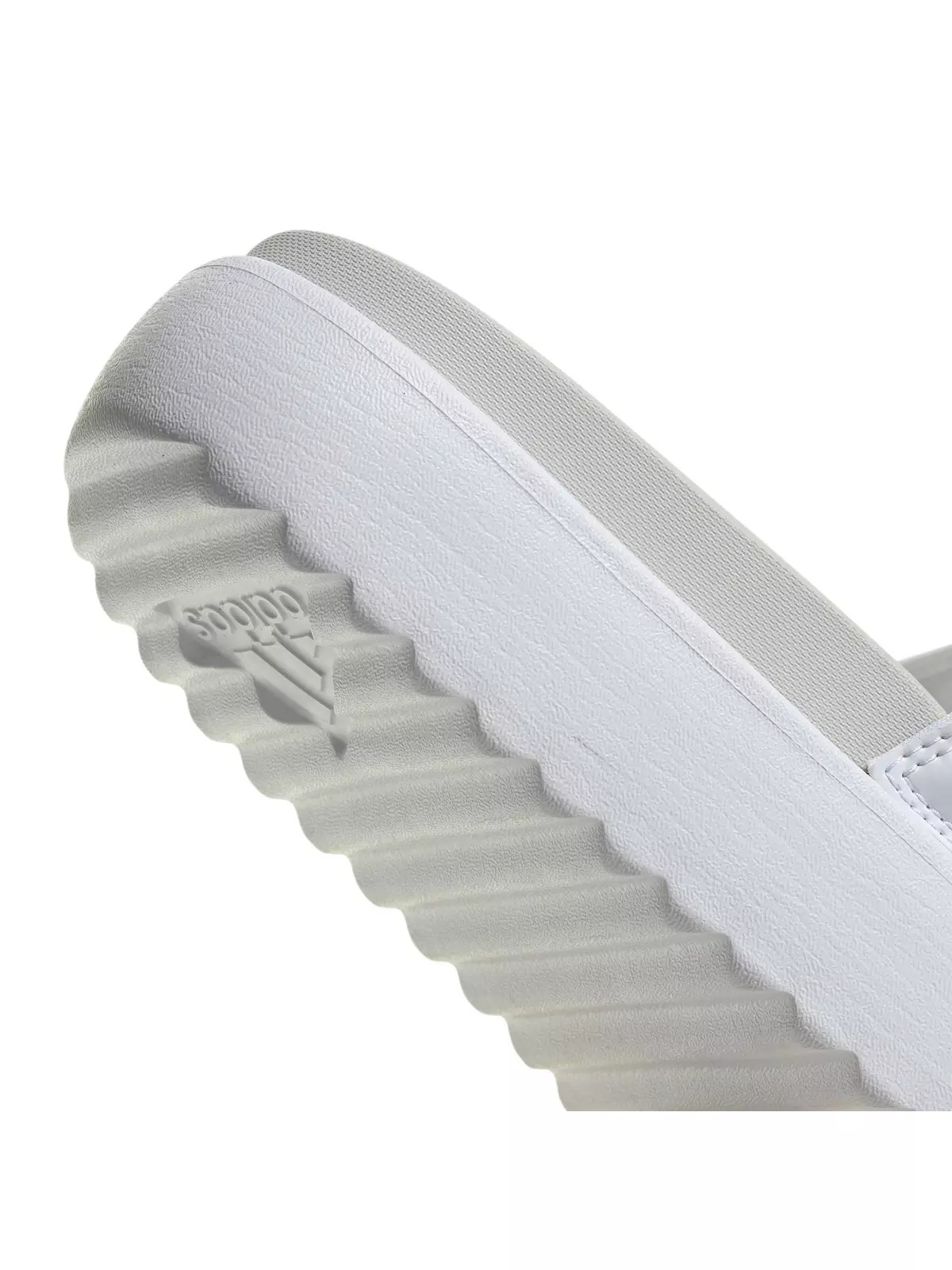 Adilette Platform "Ftwr White/Zero Metallic/Grey One" Women's Slide - 7