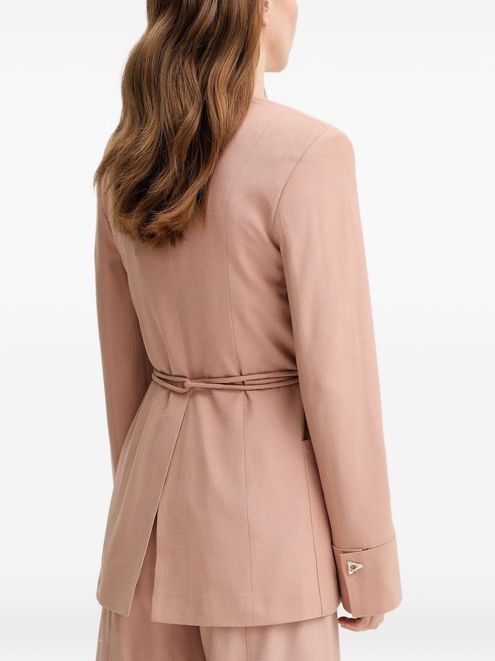 belted pocketed single-breasted coat - 2
