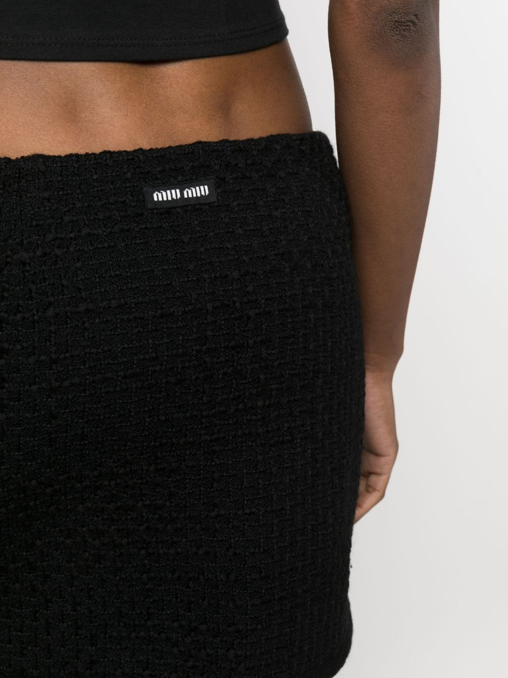 button-detail bouclé miniskirt - 5