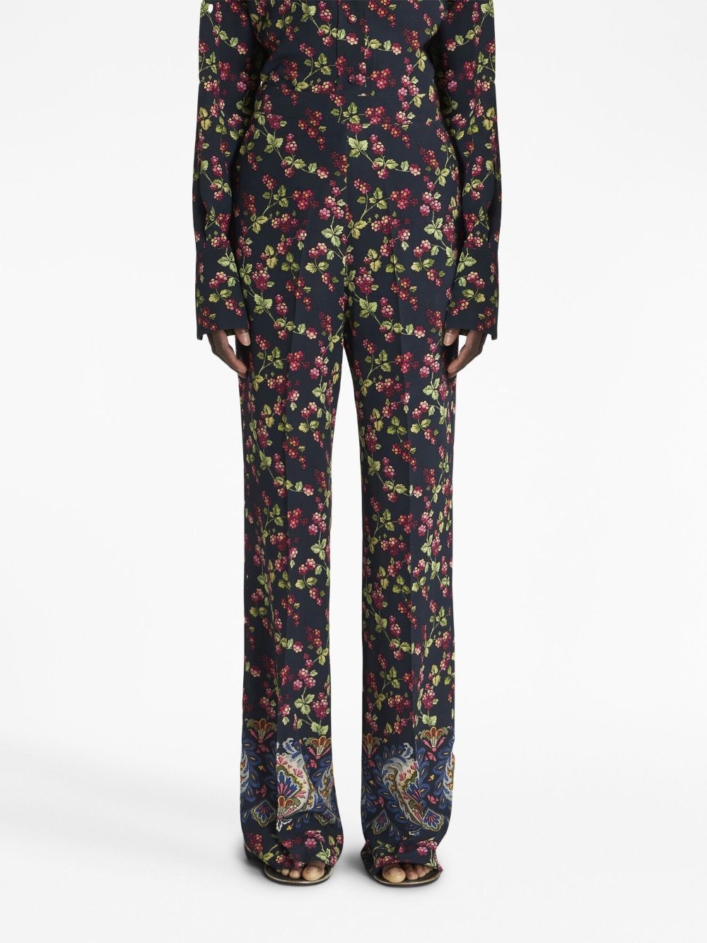 floral-print straight-leg trousers - 3