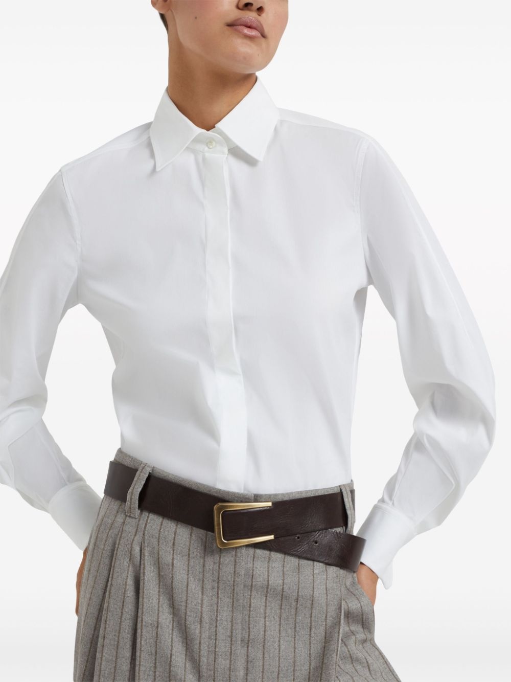 buckled leather belt - 4