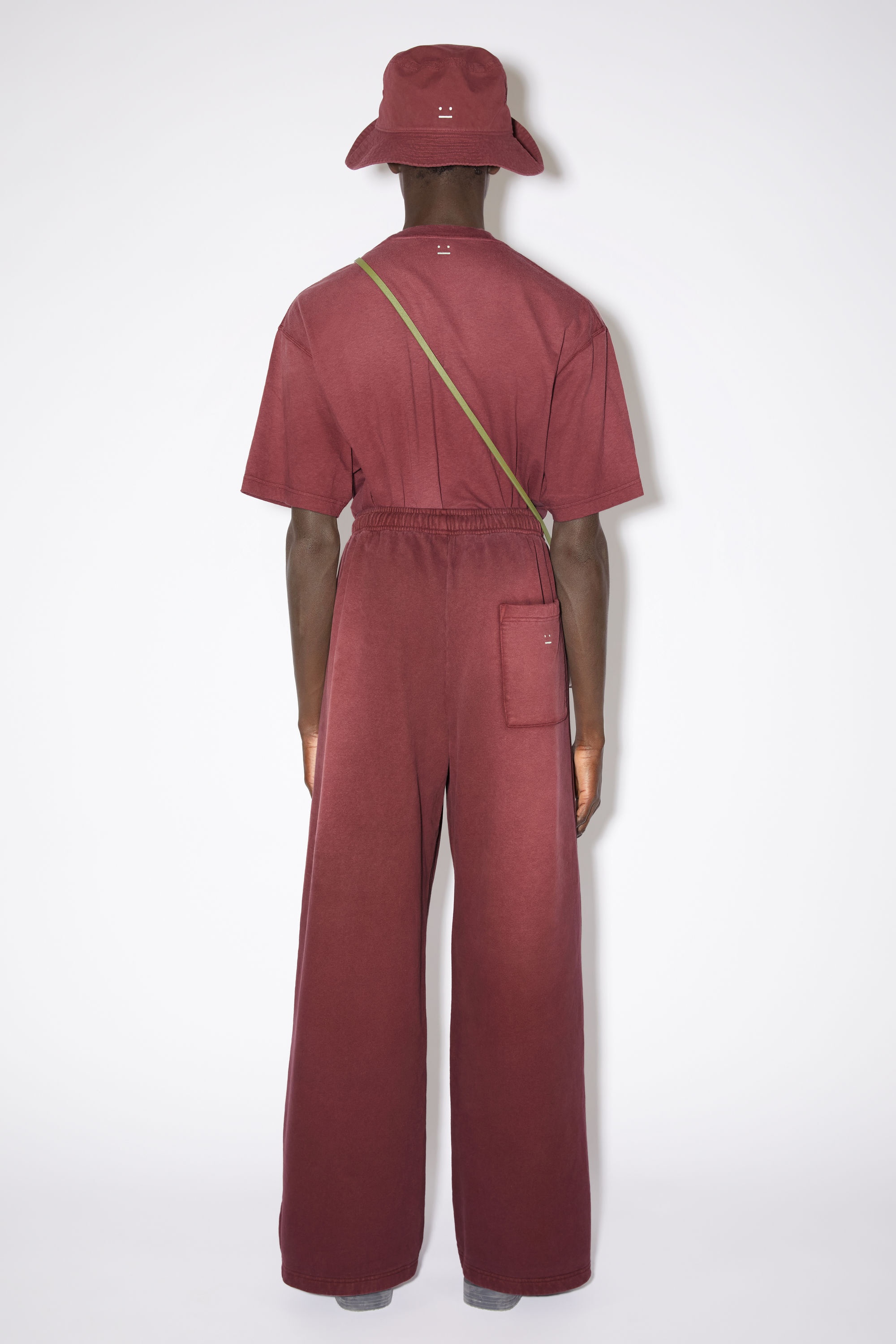 Fleece sweatpants - Wine red - 3