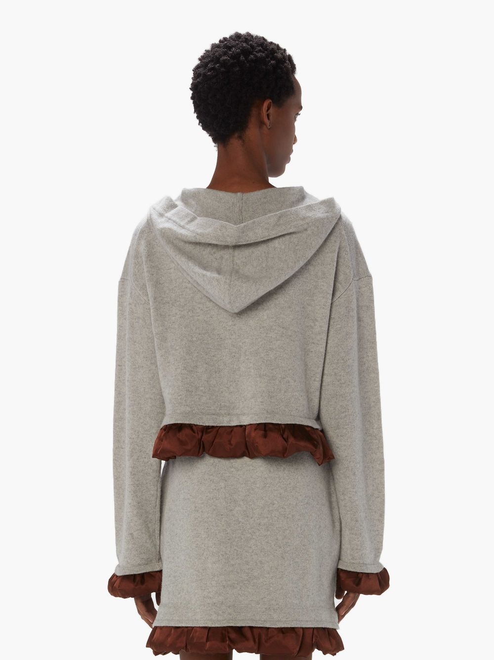 CROPPED HOODIE WITH SATIN DETAILS - 3