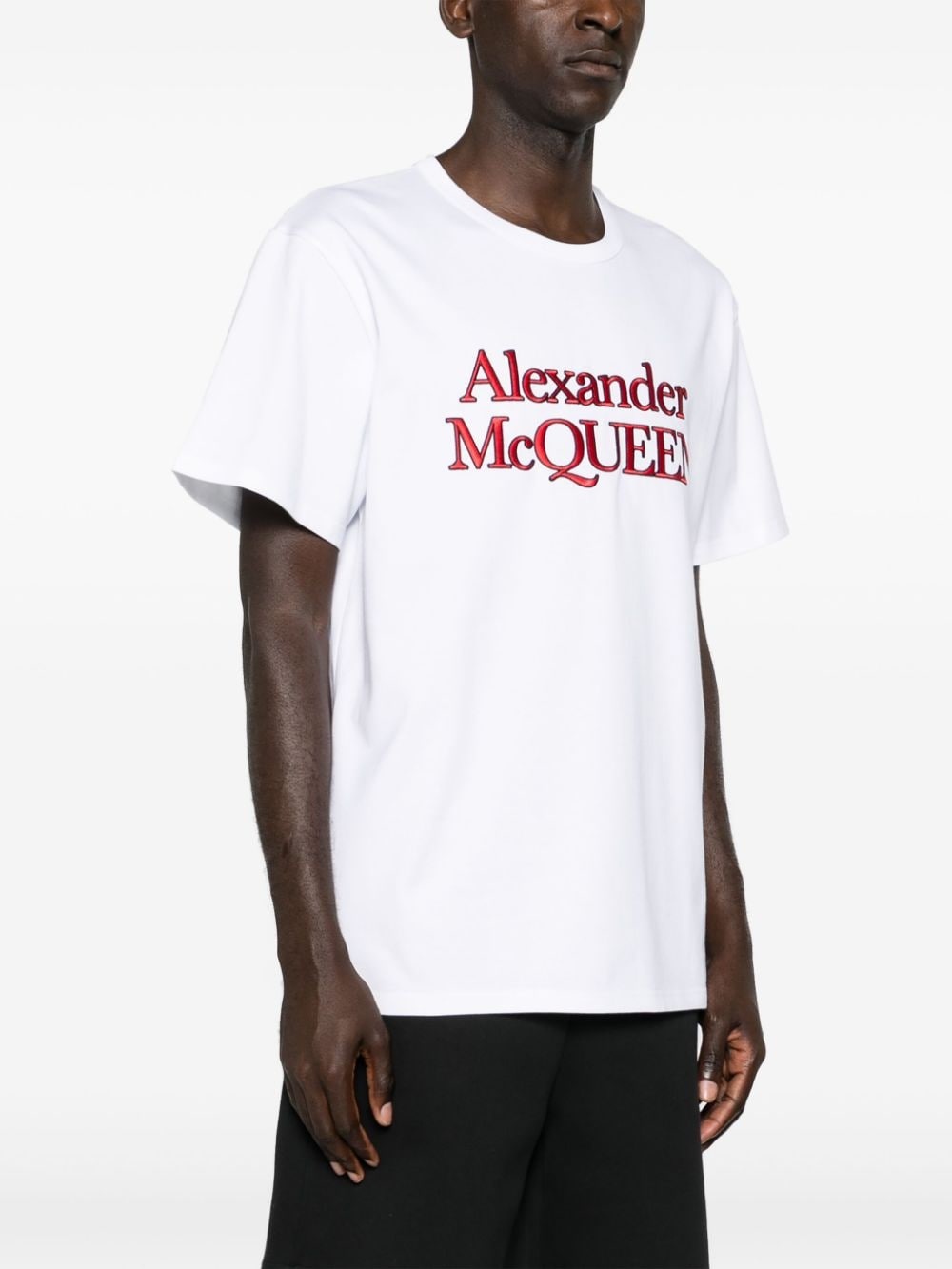 logo-embroidered cotton T-shirt - 3