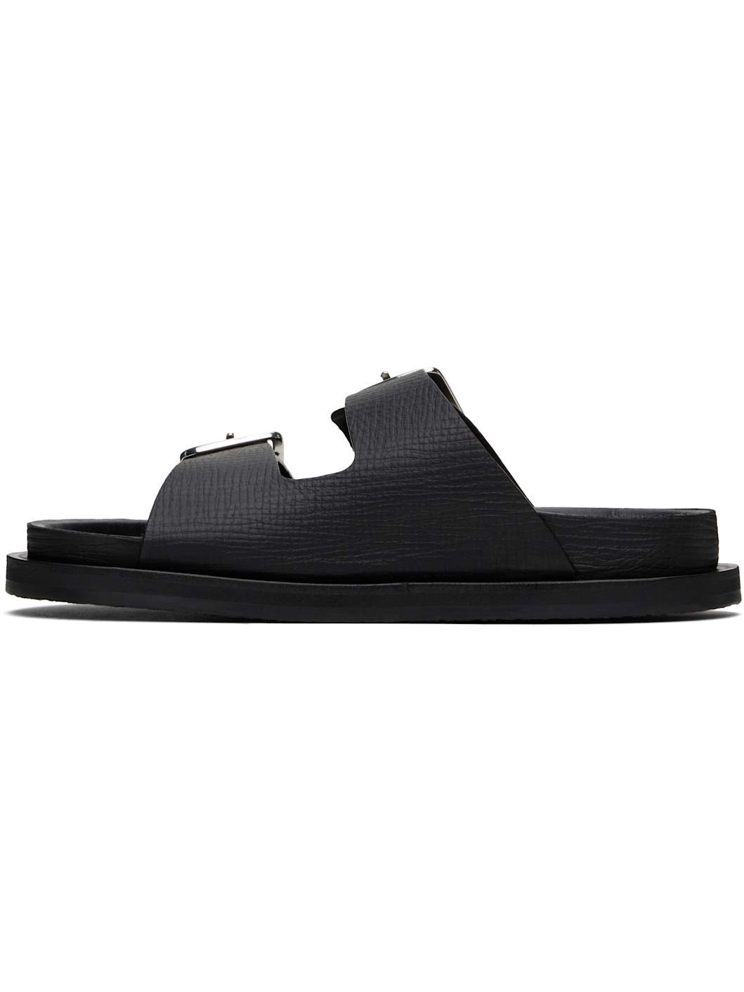 Black Denver Leather Sandals - 3