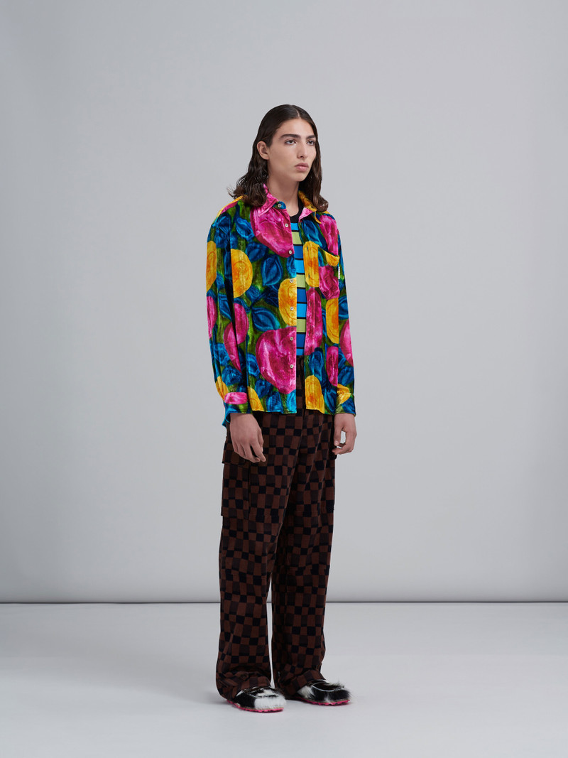 SPRING RITE PRINT CRINKLED VELVET SHIRT 5