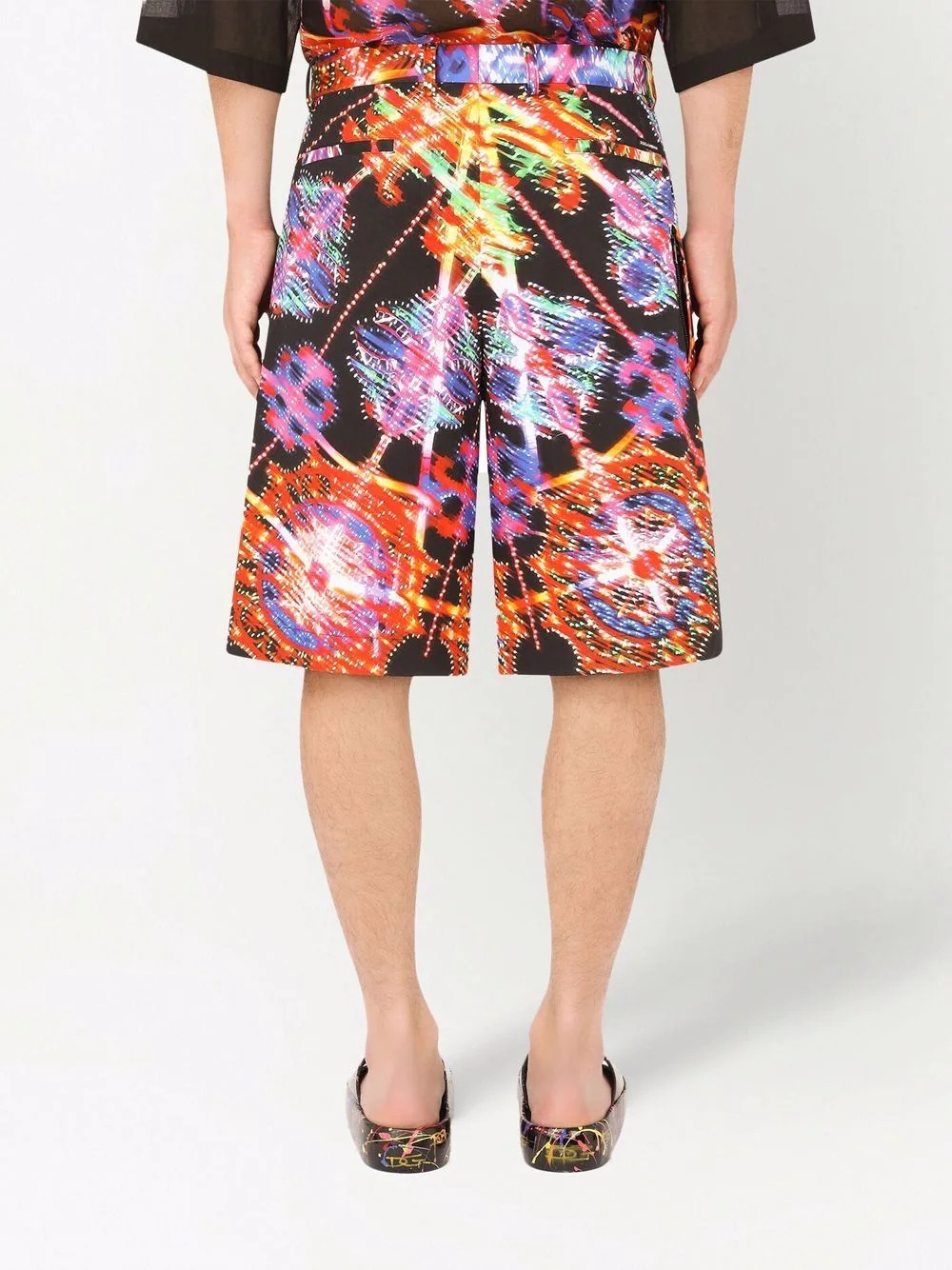 luminaire-print tailored shorts - 4