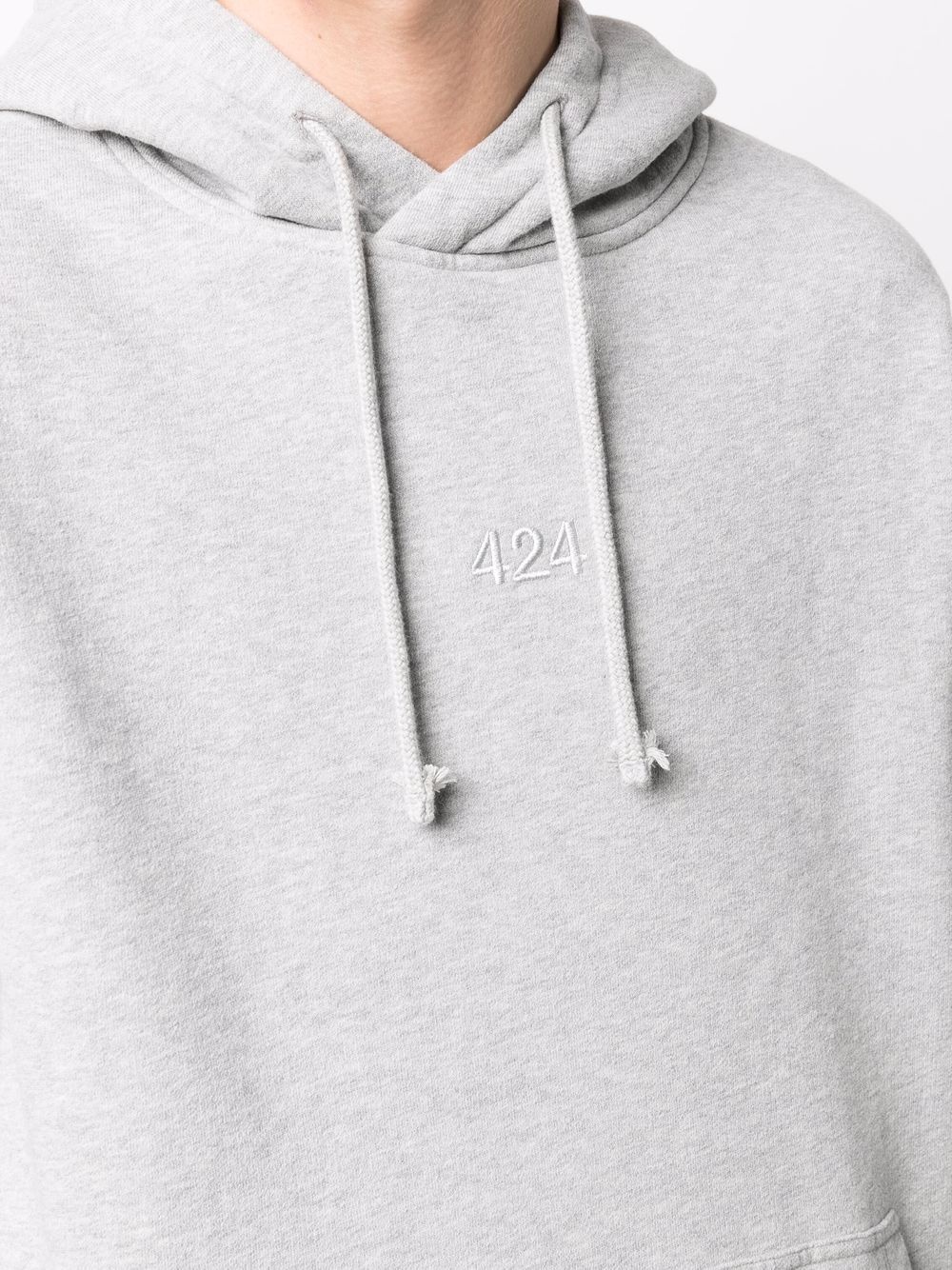 logo embroidered hoodie - 6