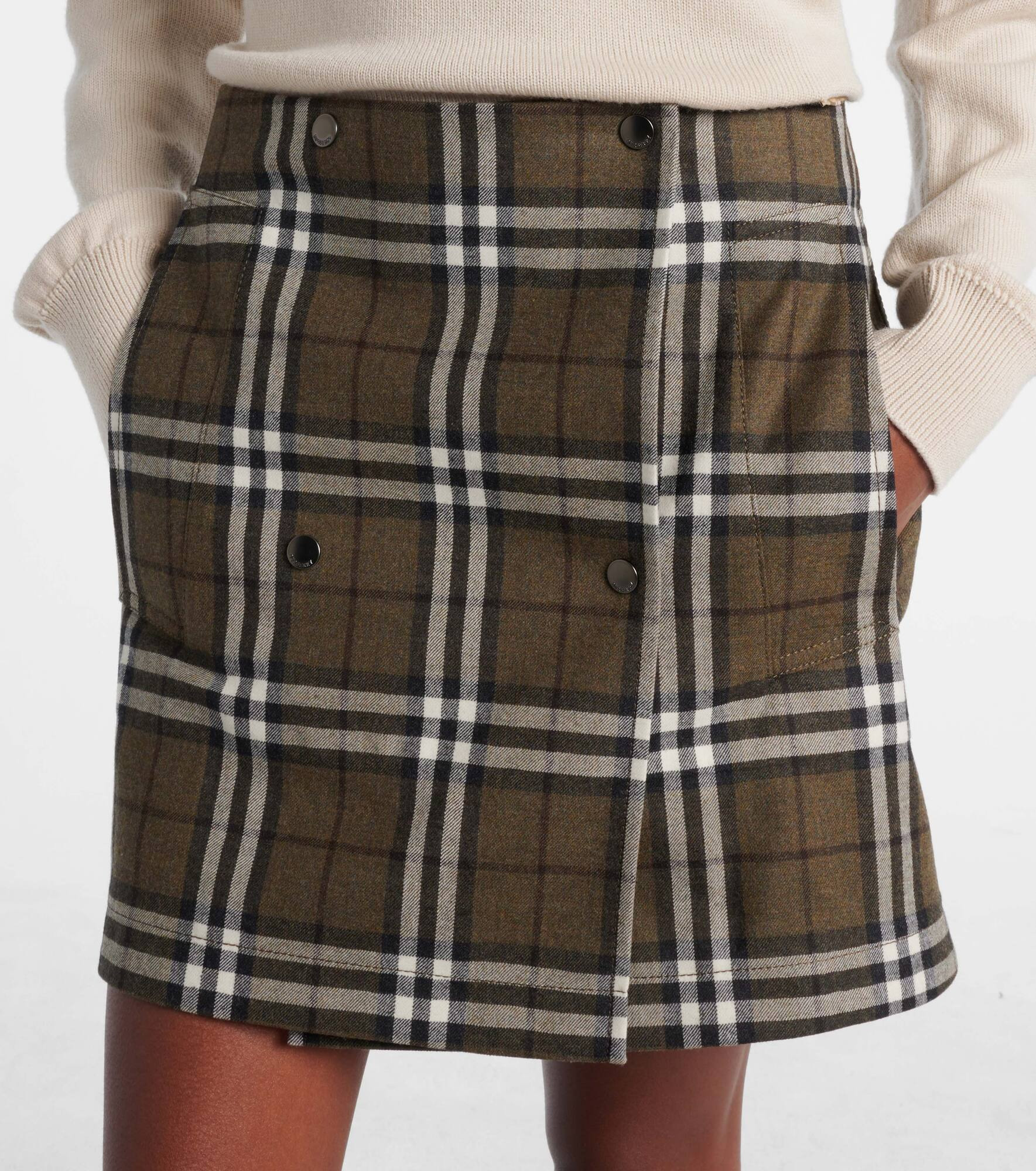 Burberry Check wool miniskirt - 4