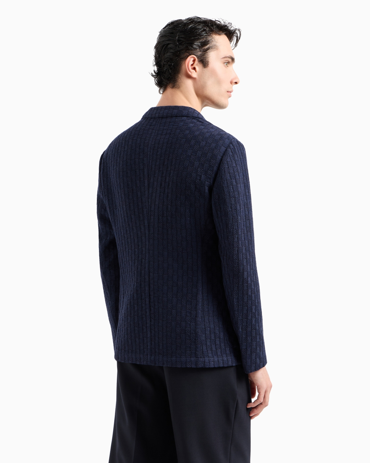 Single-breasted jacket in backed knit - 3