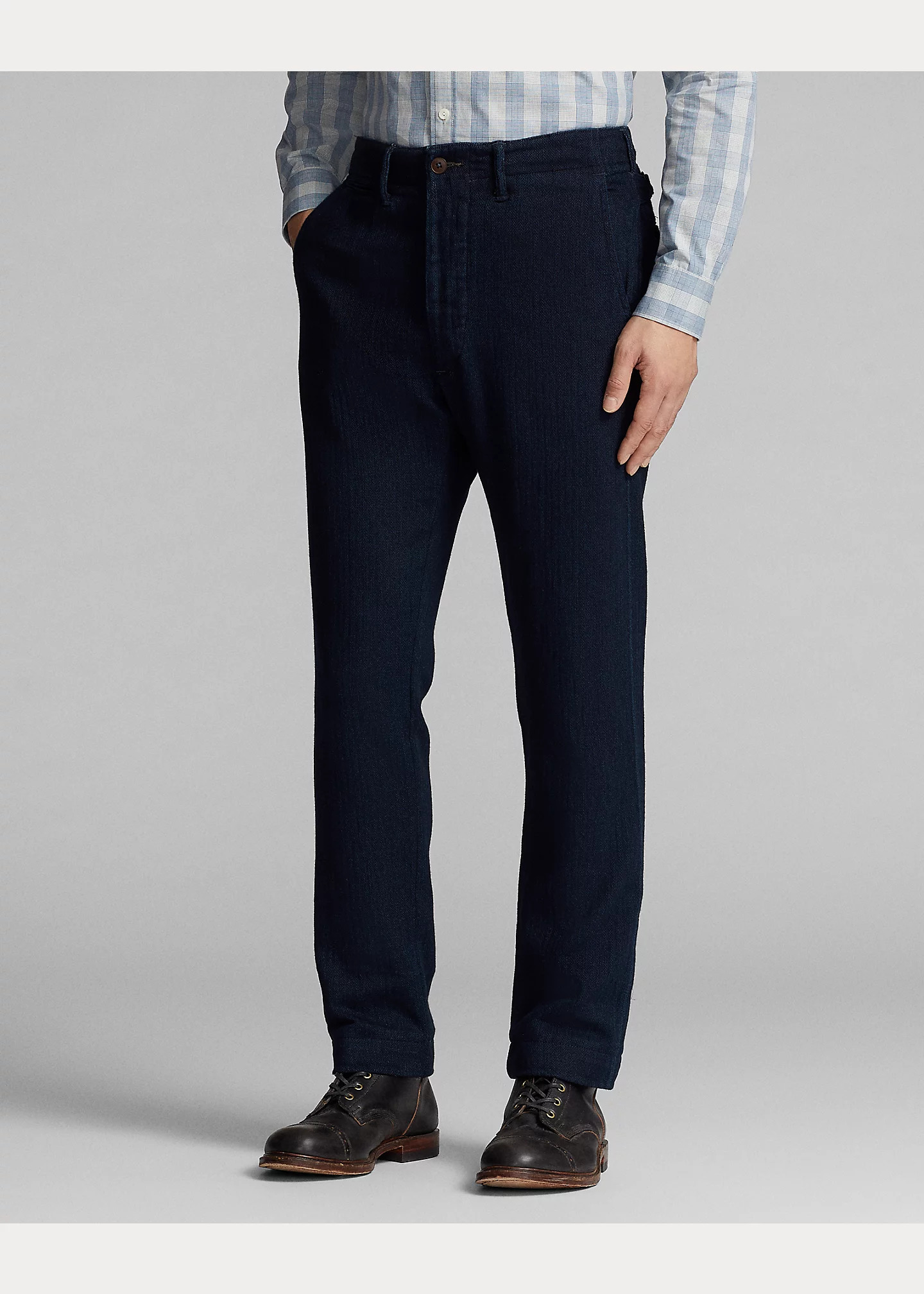 Indigo Herringbone Officer’s Pant - 3