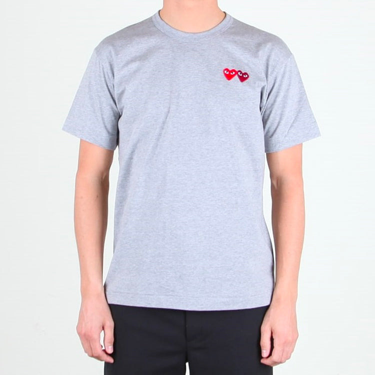 COMME des GARCONS PLAY Basic T-Shirt Two Emblems 'Grey' AZ-T226-051-3 - 3