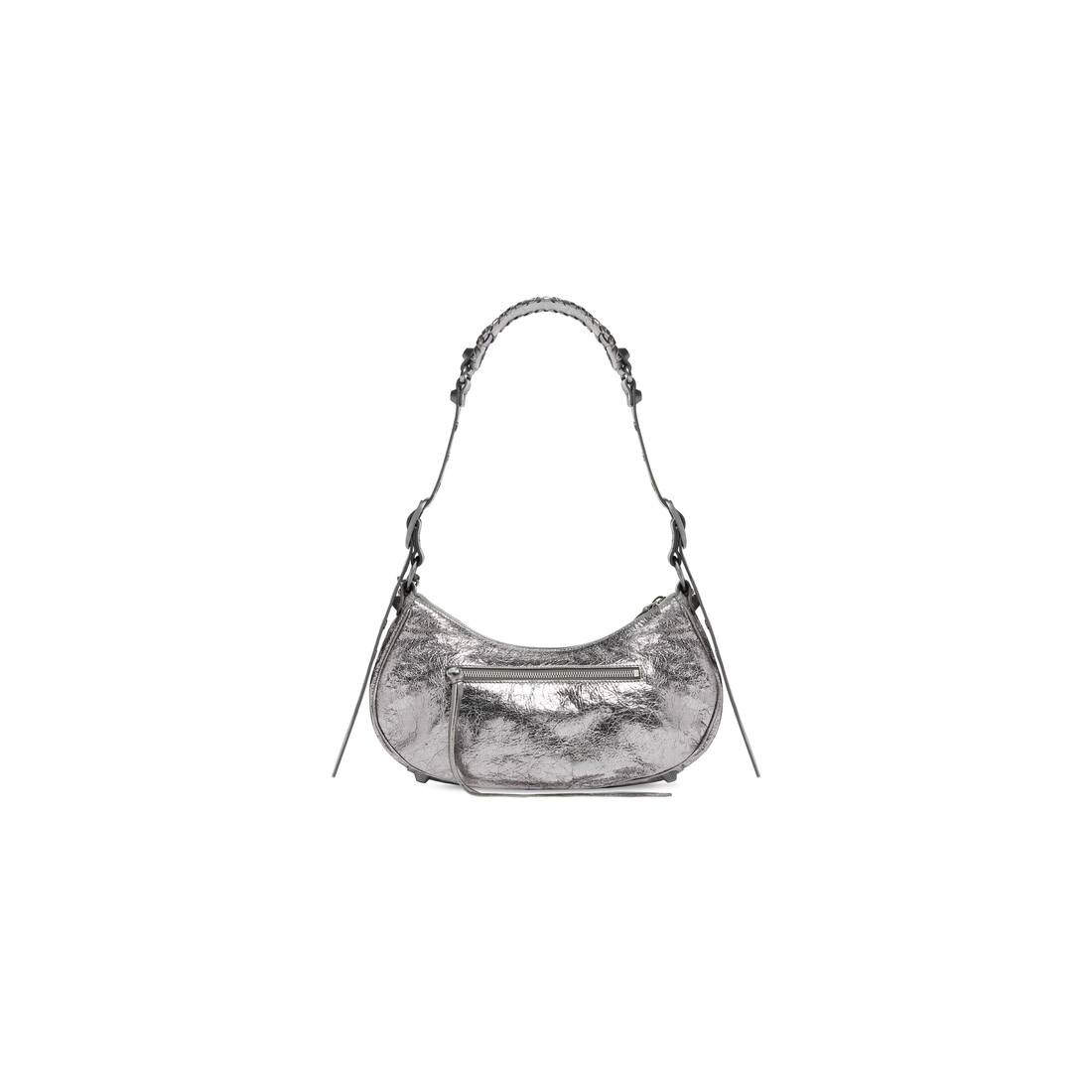 Women's Le Cagole Small Shoulder Bag Metallized in Silver - 6