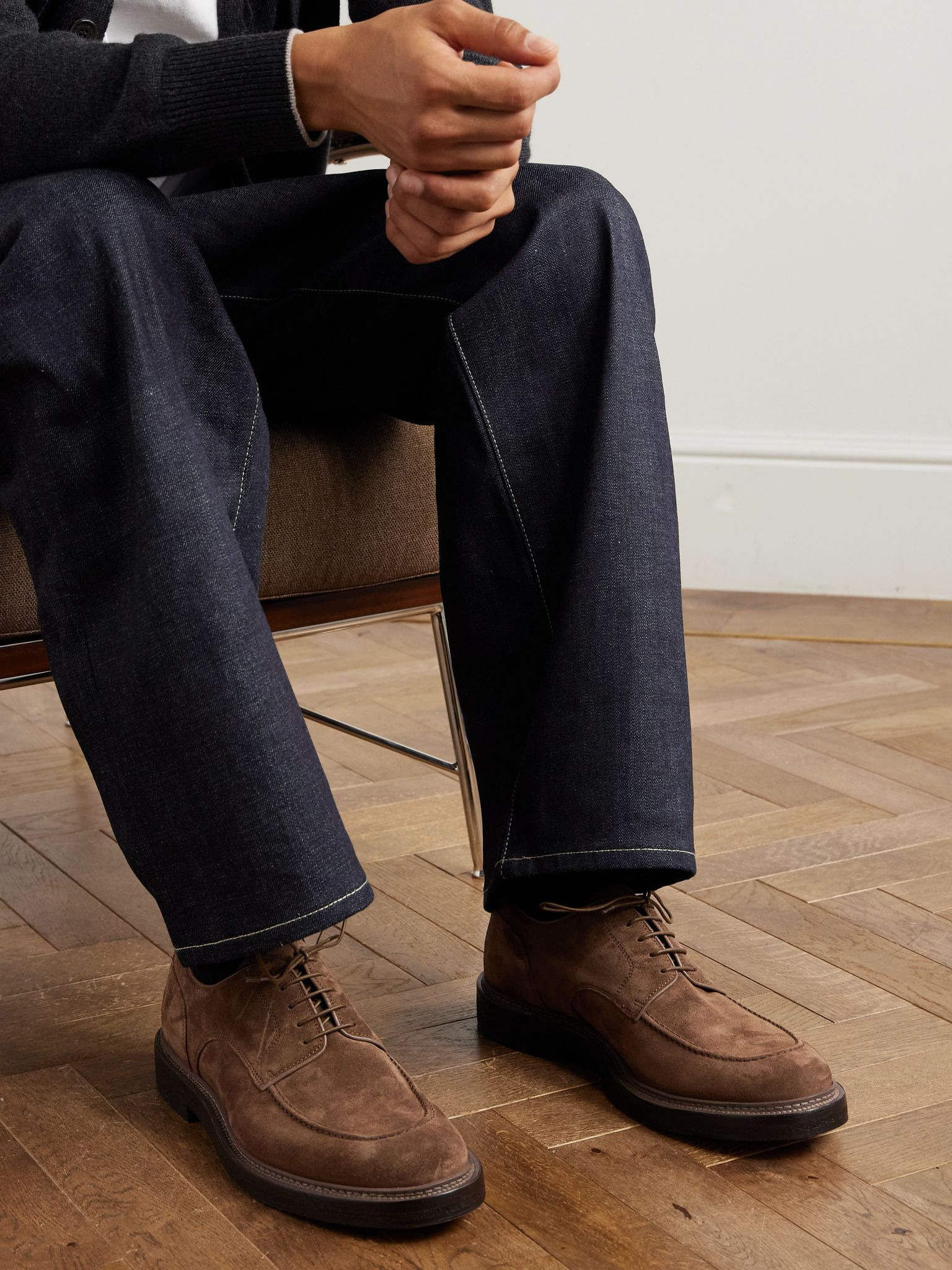 Aston 003 Suede Derby Shoes Taupe - 2