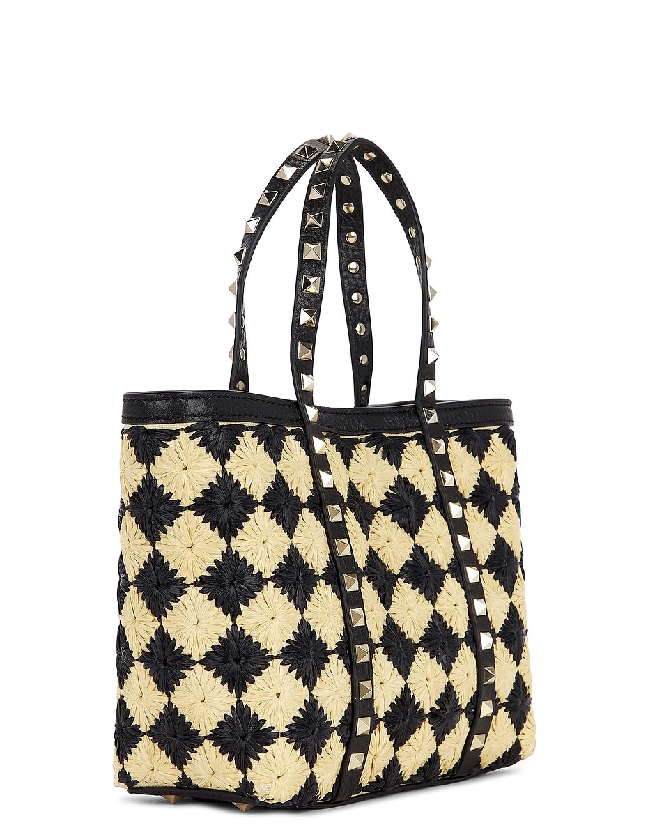 Raffia Mini Rockstud Tote Bag - 4