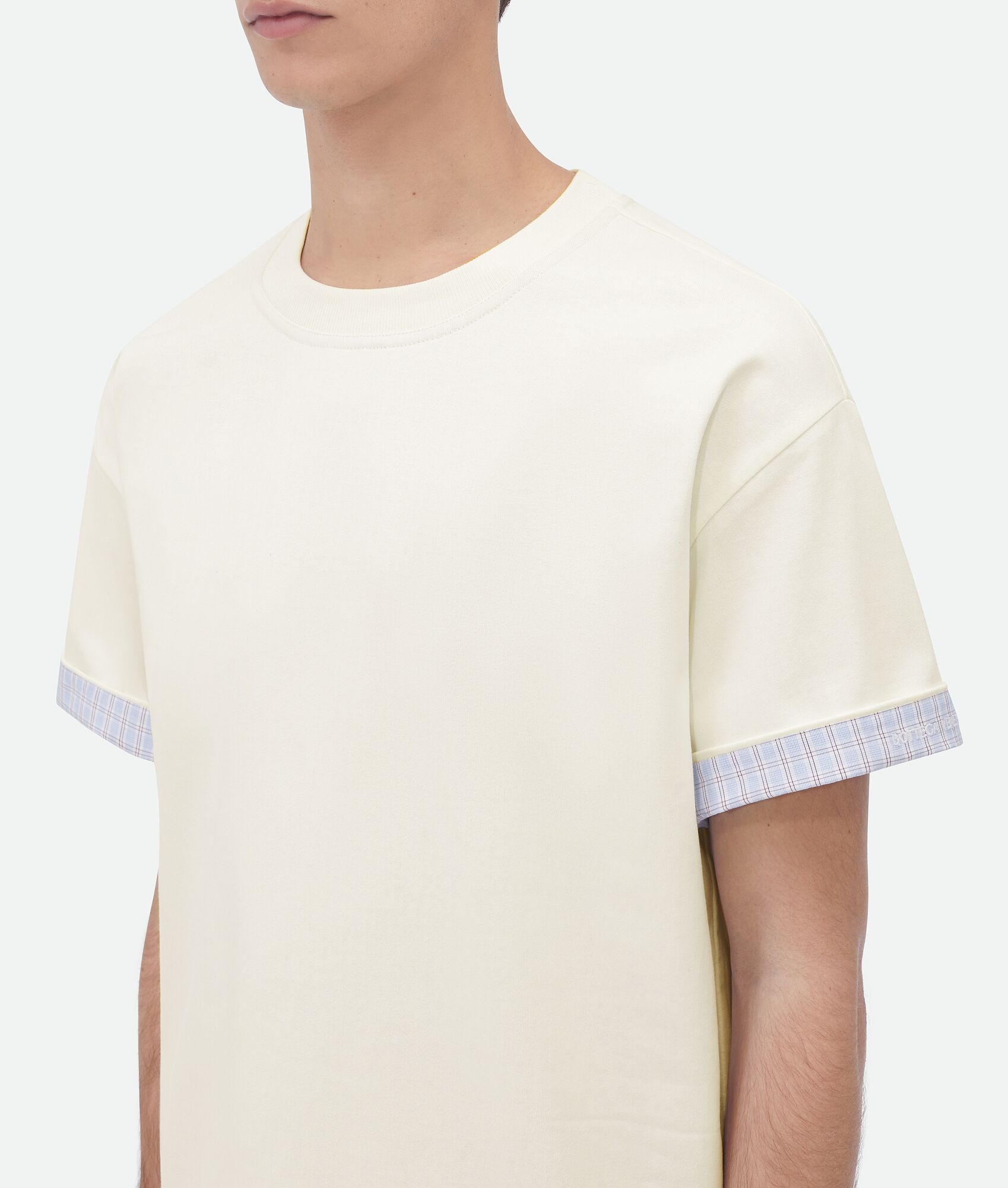 Double Layer Cotton Check T-Shirt - 4