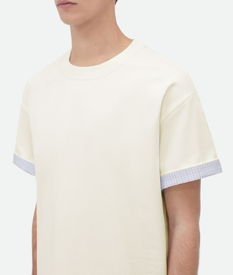 Double Layer Cotton Check T-Shirt 4