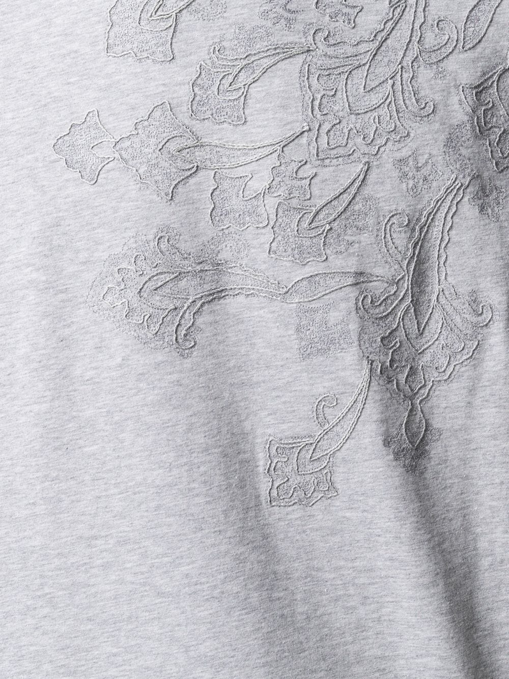 paisley-embroidered cotton T-shirt - 5