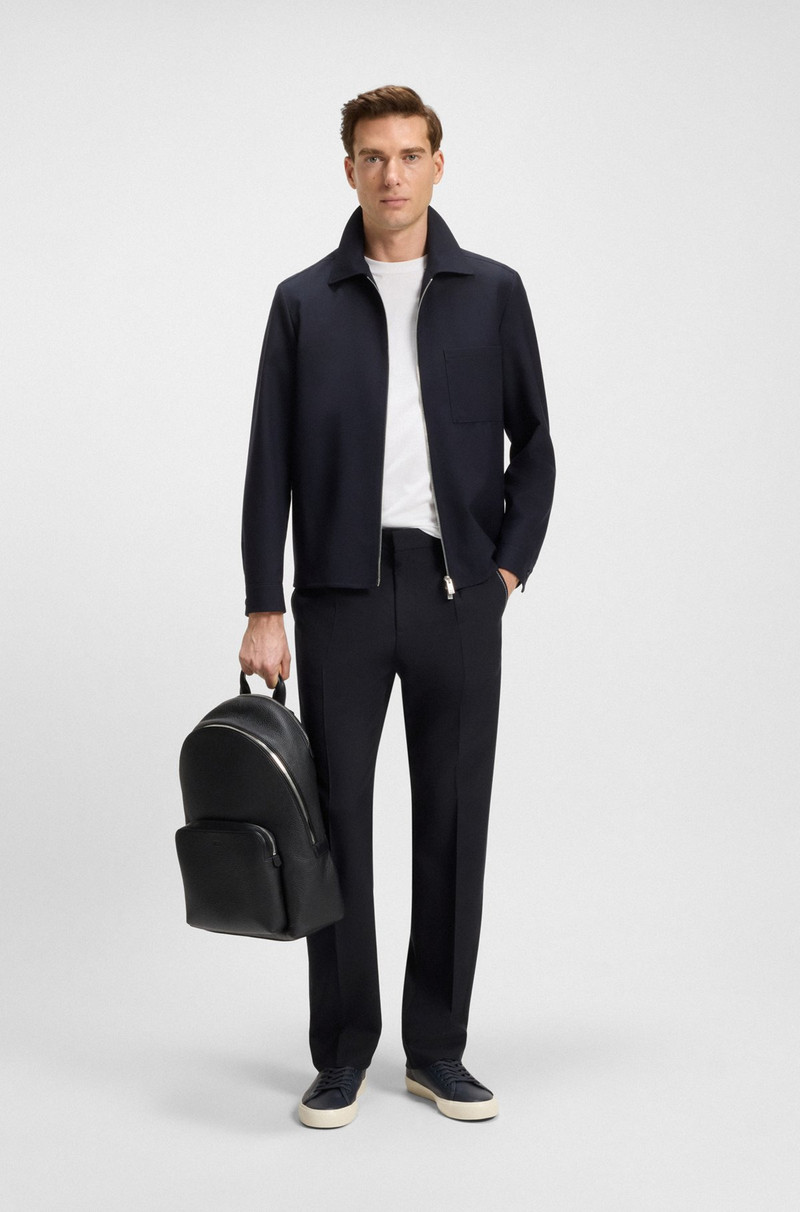 BOSS RELAXED-FIT TROUSERS IN MELANGE WOOL outlook