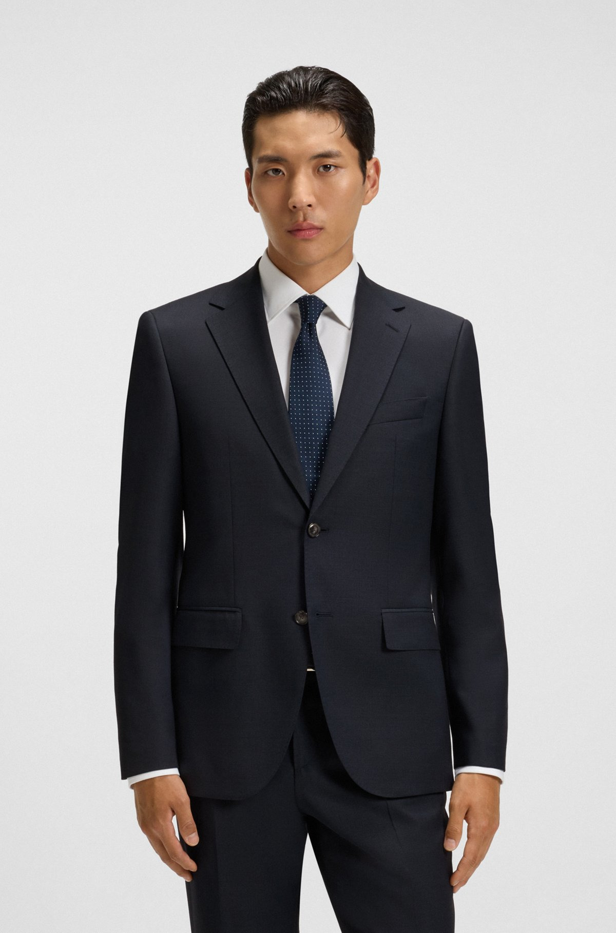 REGULAR-FIT SUIT IN MICRO-PATTERNED VIRGIN WOOL - 2