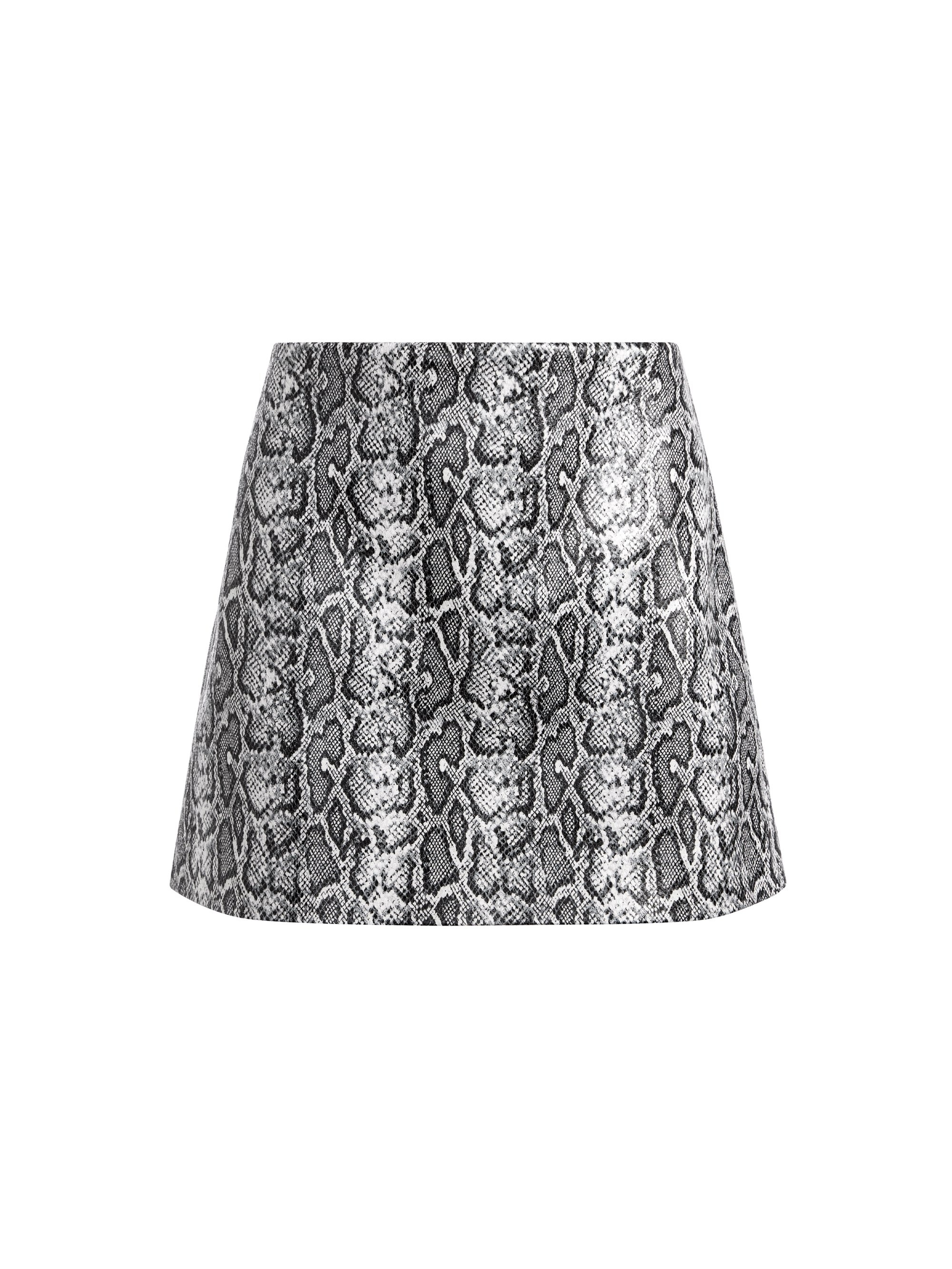 ELANA VEGAN SNAKESKIN MINI SKIRT - 1