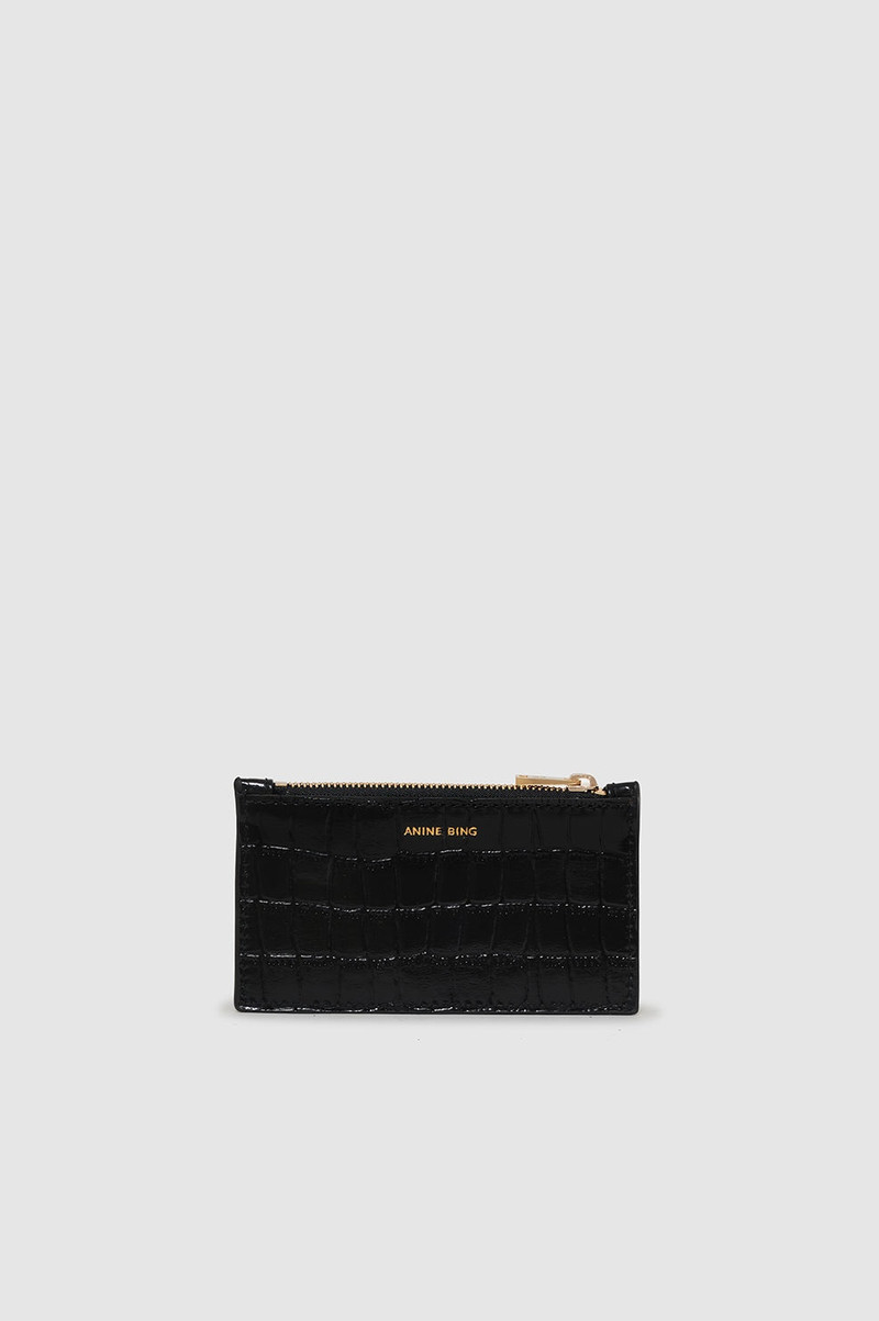 Lucy Card Holder - Black Embossed 1