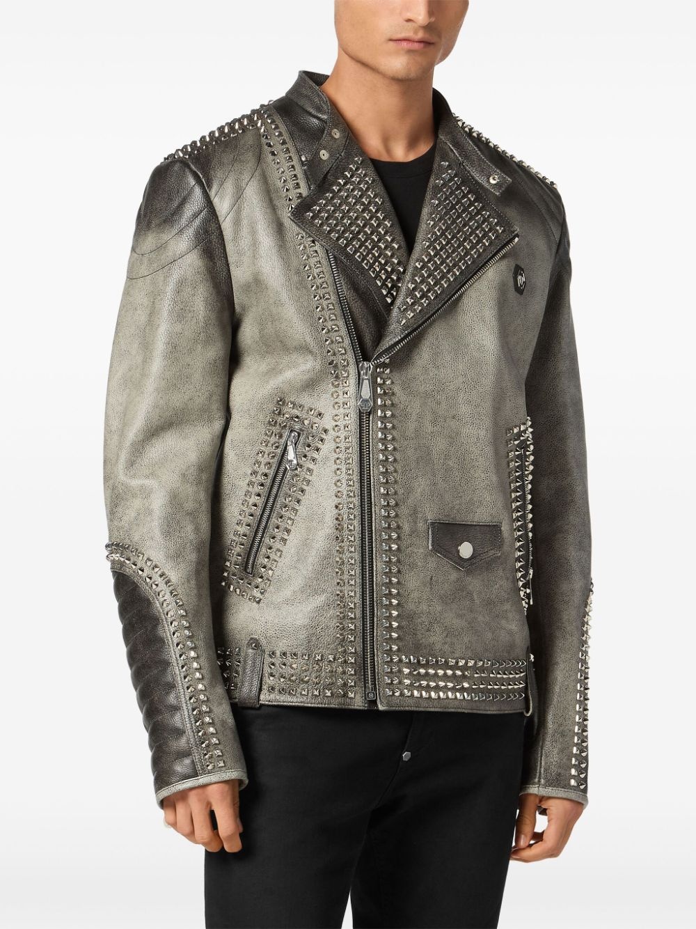 leather biker jacket - 2