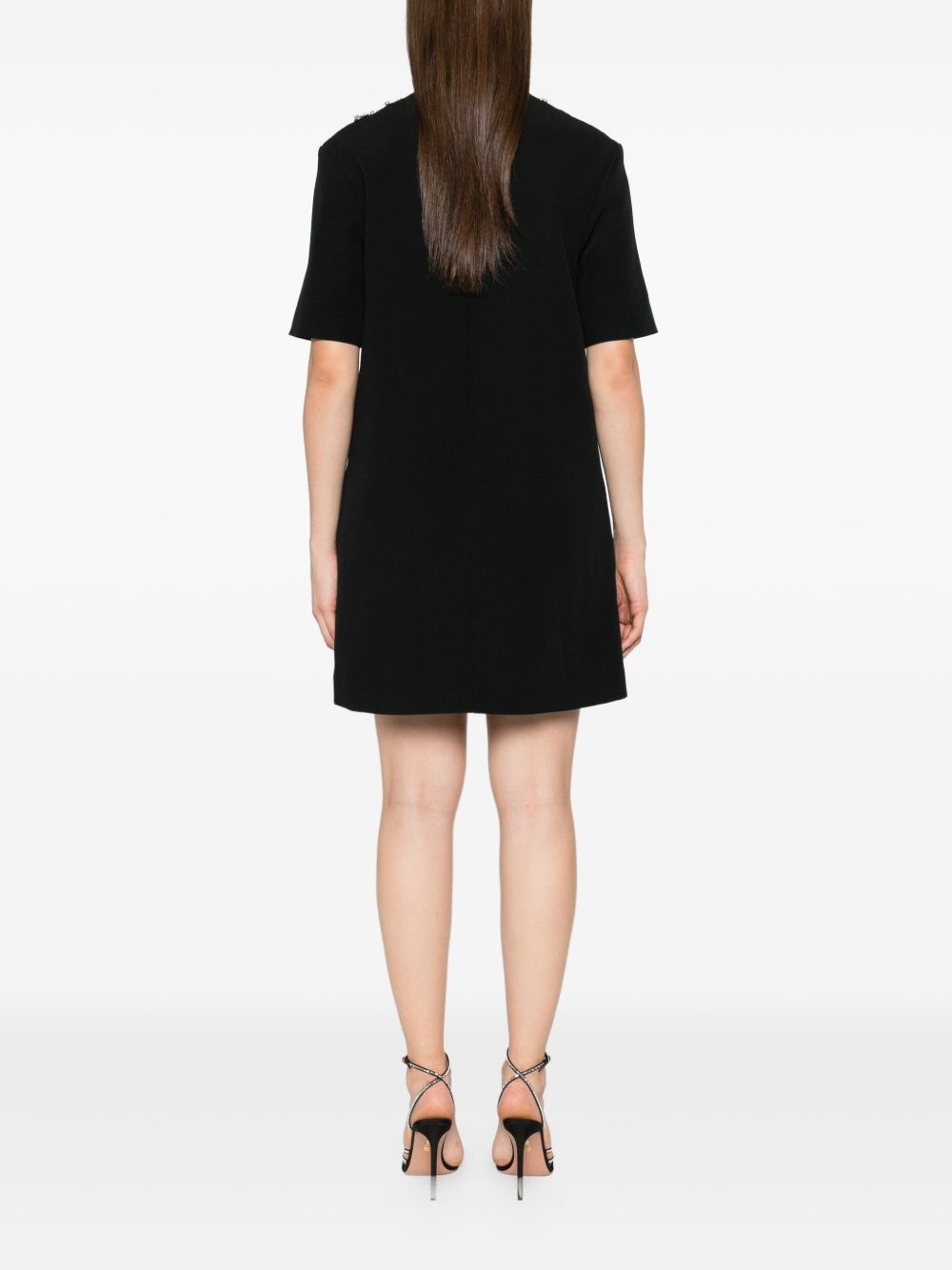 embellished short-sleeved mini day dress - 4