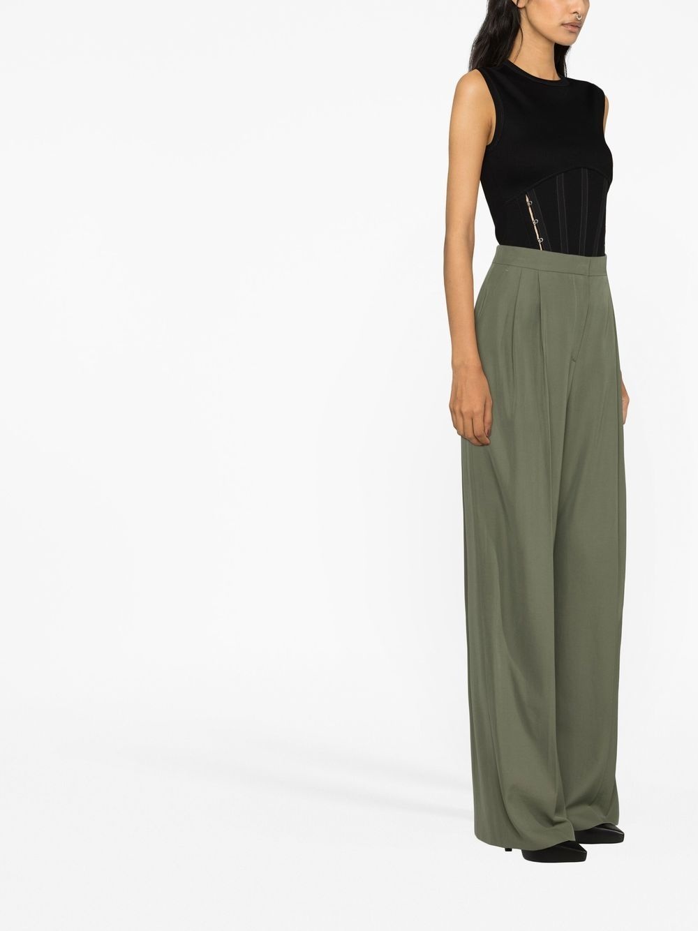 high-waisted tailored trousers - 4