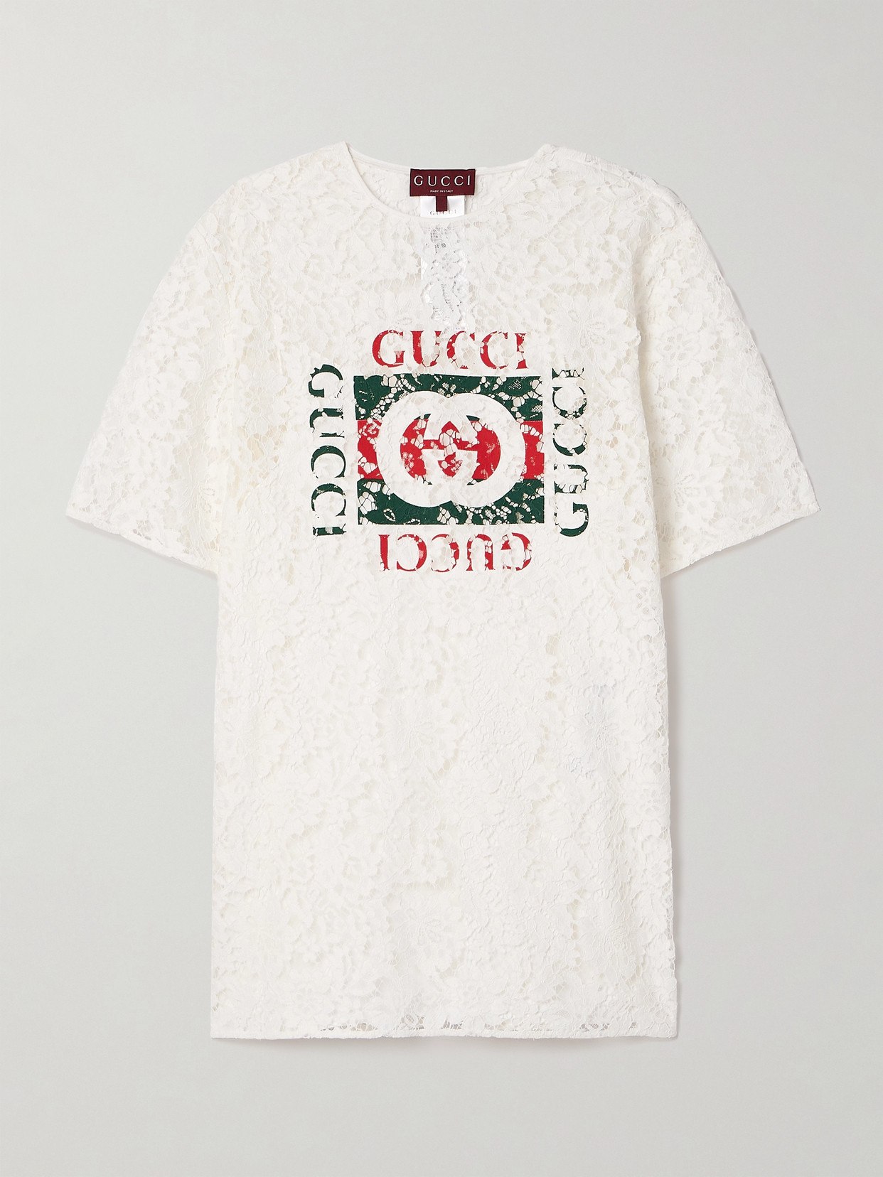 Printed Corded Lace T-shirt - 1