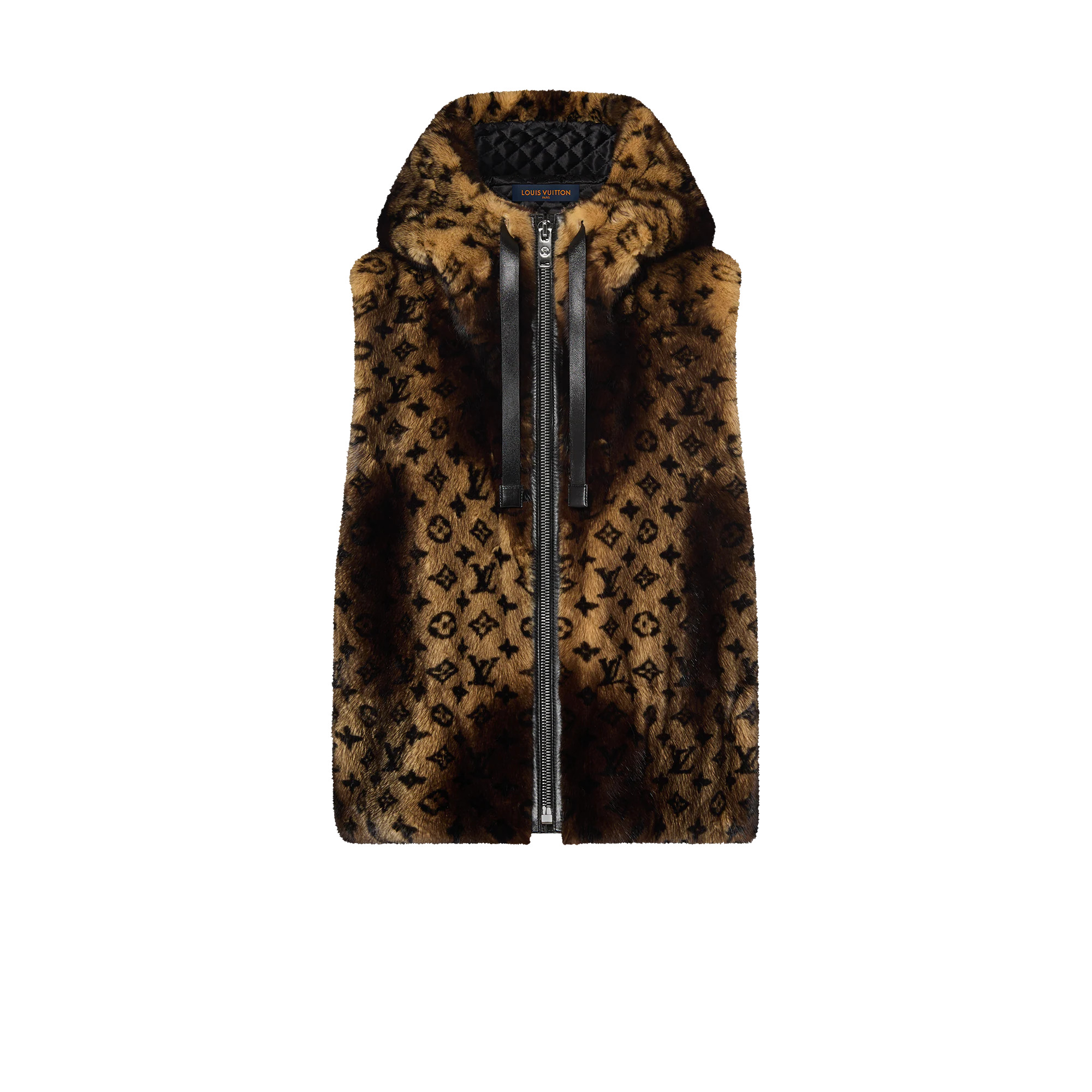 Monogram Mink Hooded Gilet - 1
