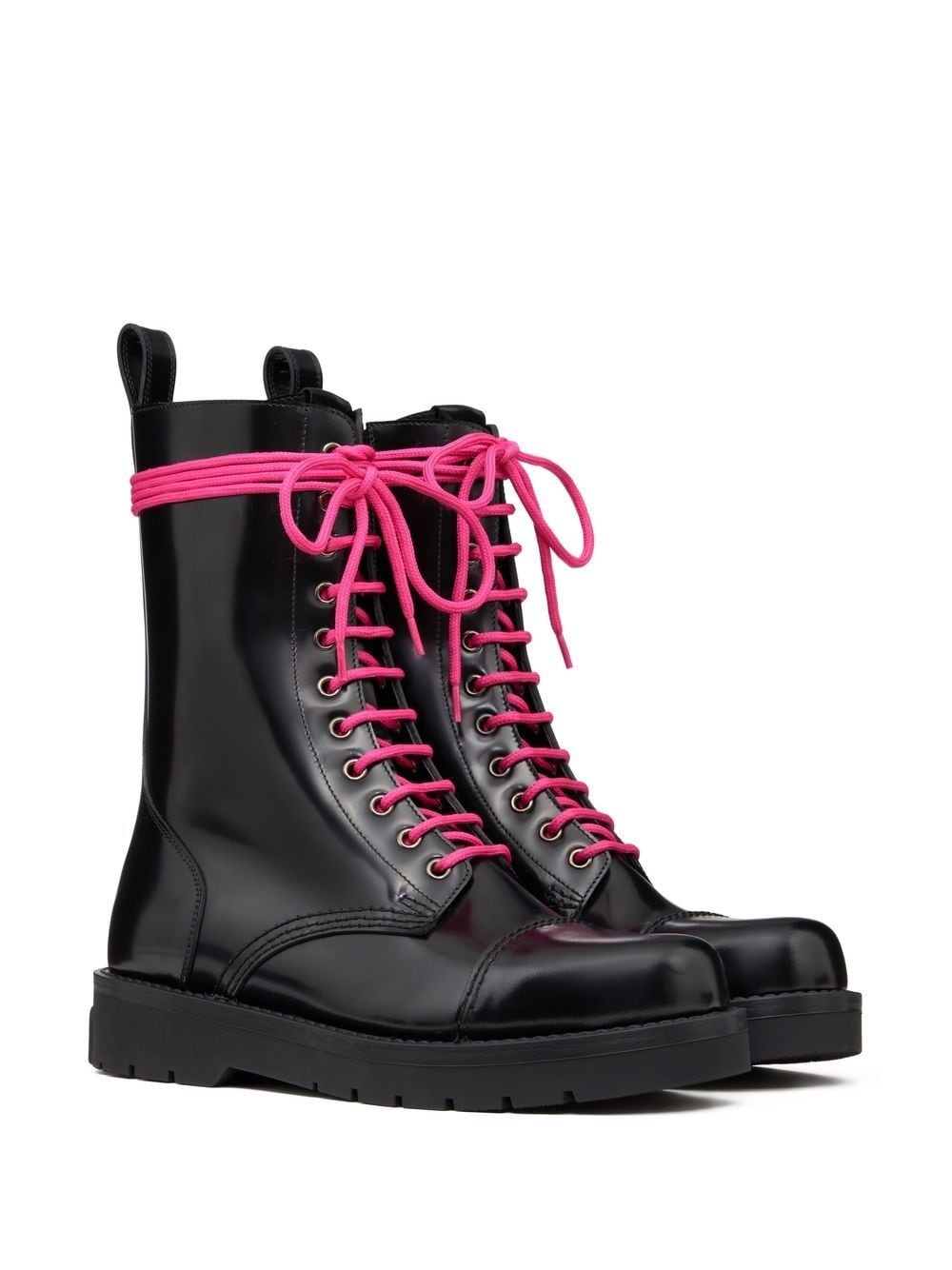 Untitled leather combat boots - 3