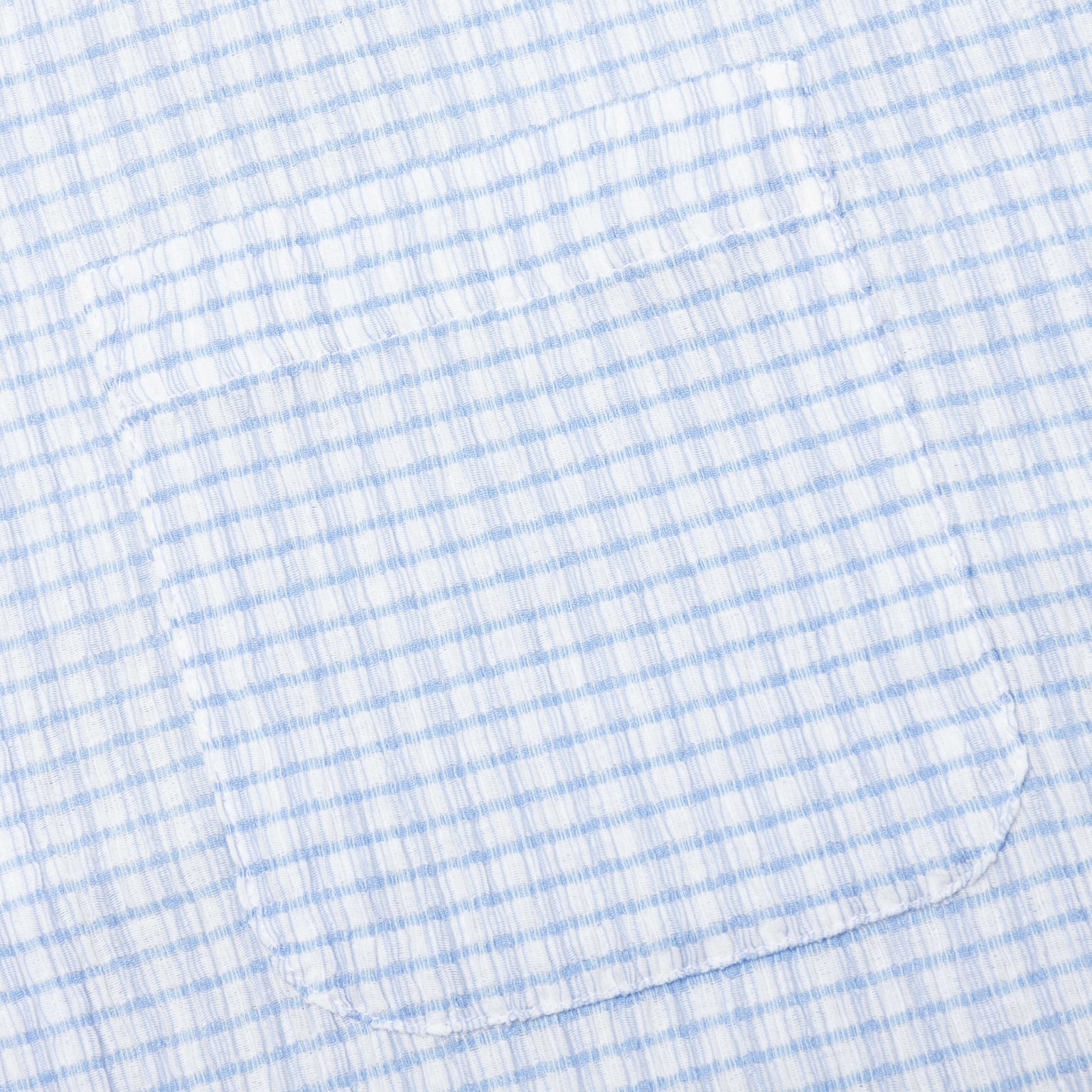 FLAT BOTTOM CRINKLED SHIRT - BLUE CHECK - 4