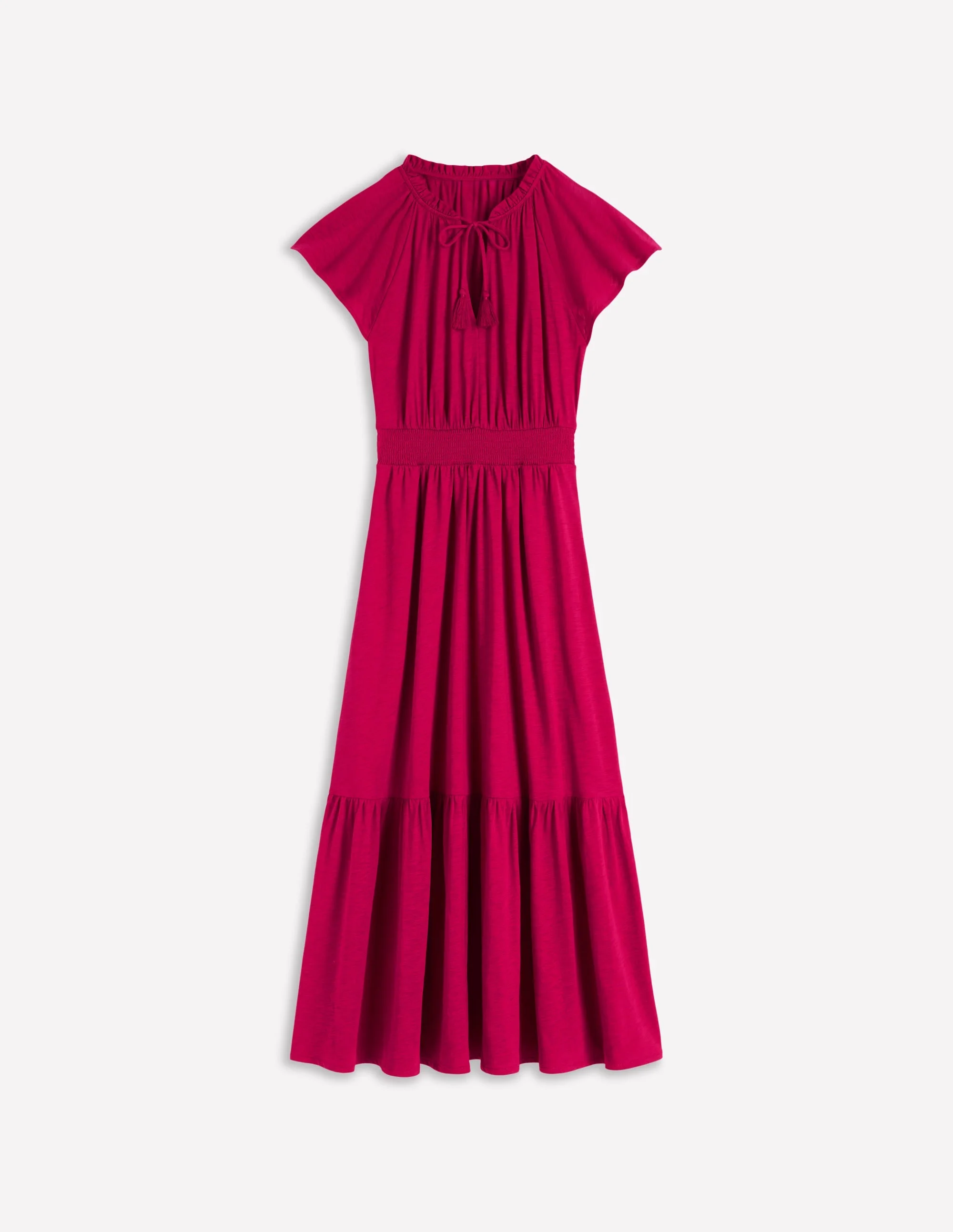 Tala Tiered Jersey Maxi Dress-Pomegranate - 1
