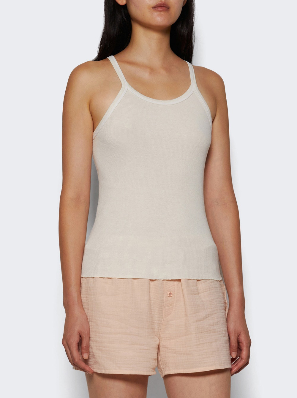 Rib Tank Top Bone - 2